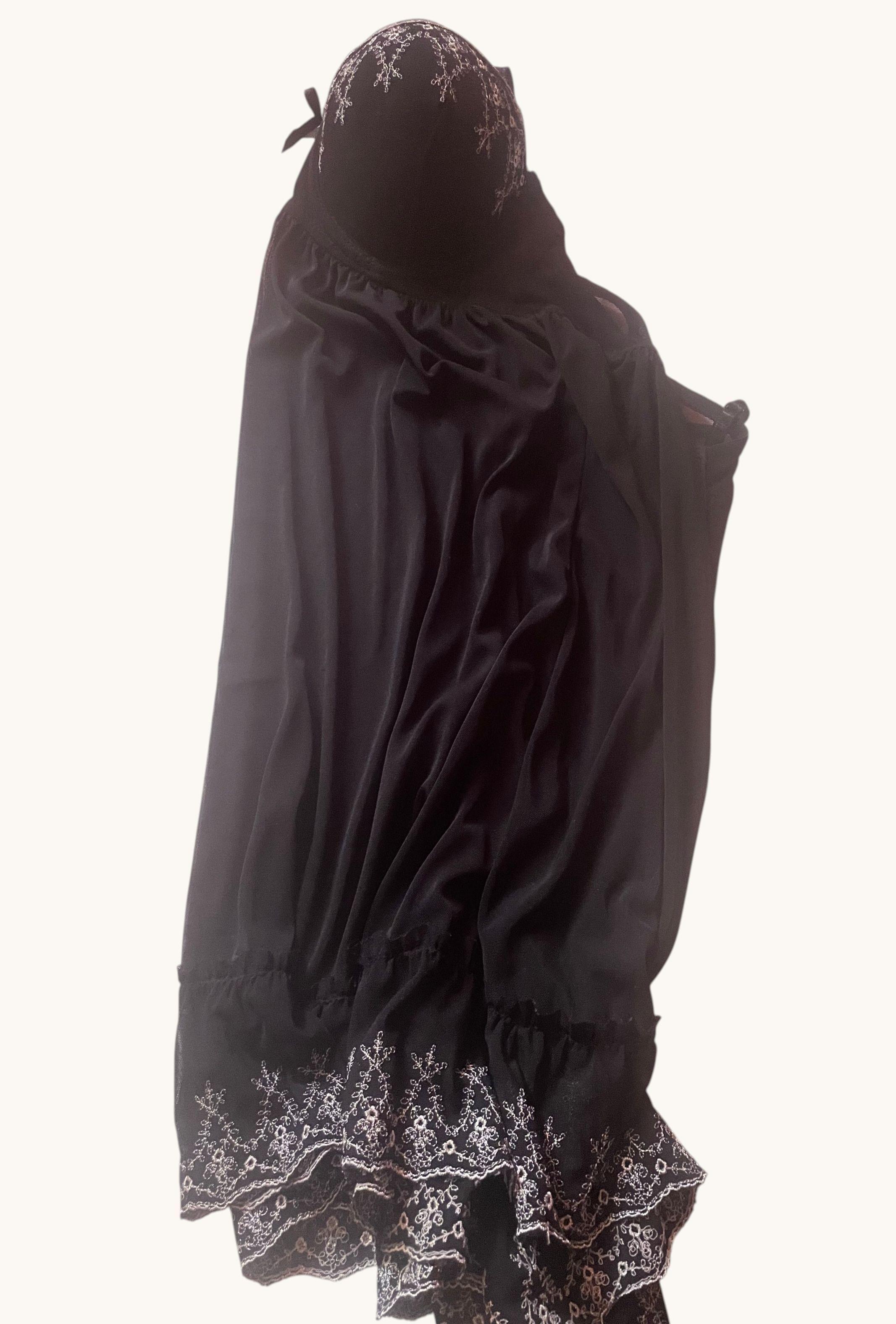 Babydoll Negro de Encaje y Tul – Nuevo Sin Uso, Elegancia y Sensualidad-2