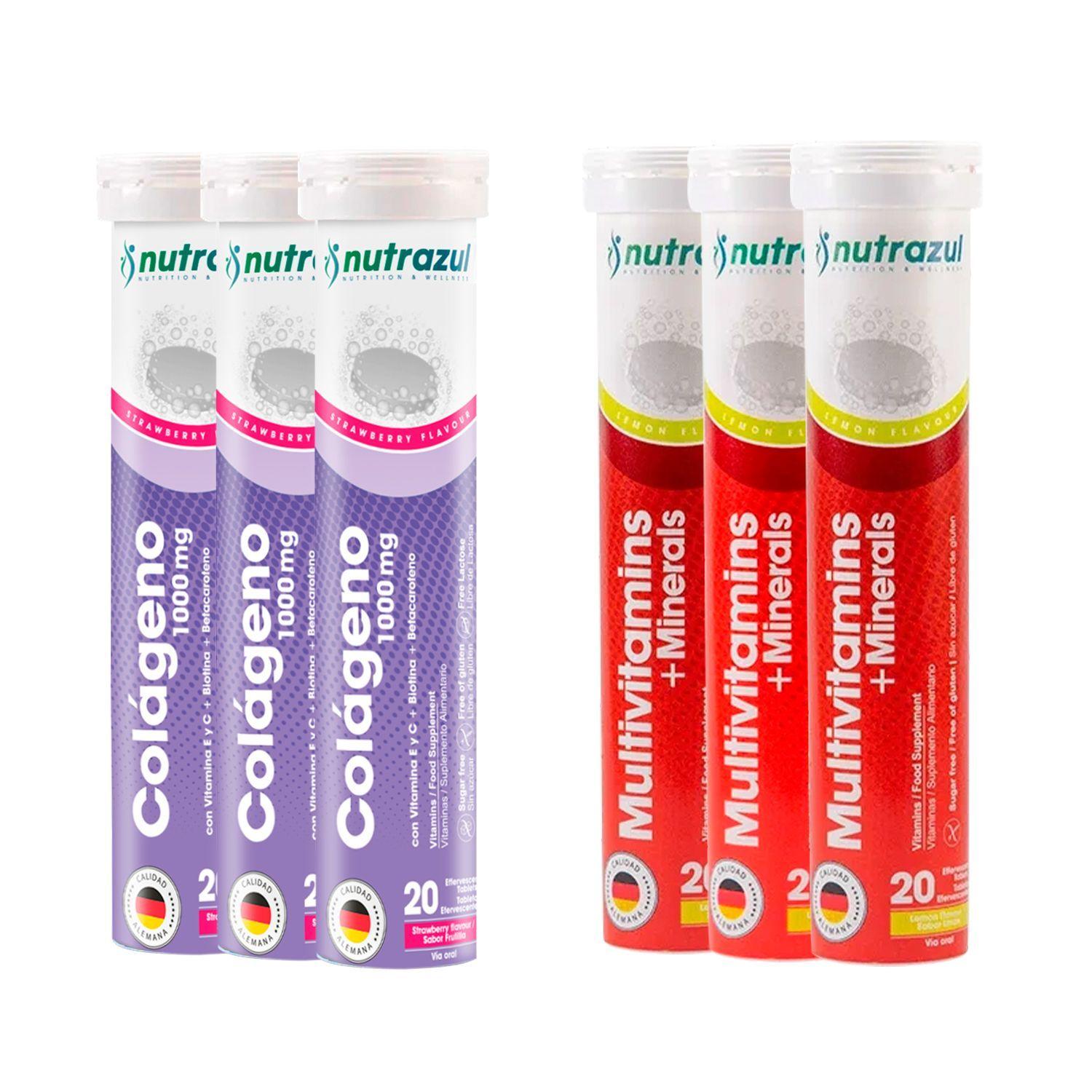 Colágeno 1000 MG (3) + 3 multivitamícos (3)  - Pack 6 unidades.-0