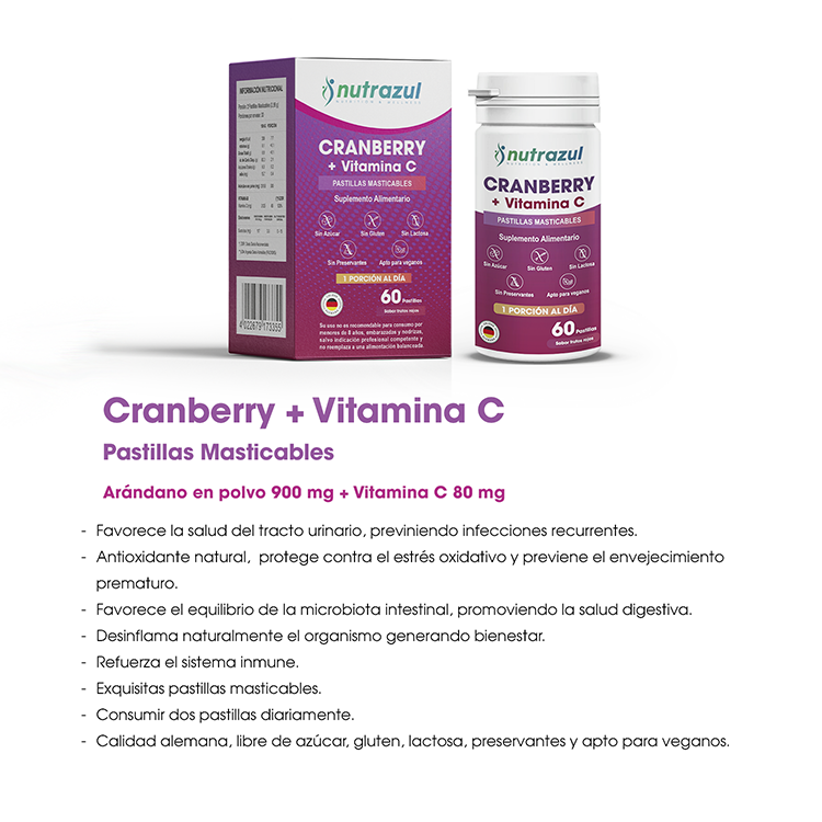 Cranberry Vitamina C B complex Nutrazul pack 2 Unidades-4