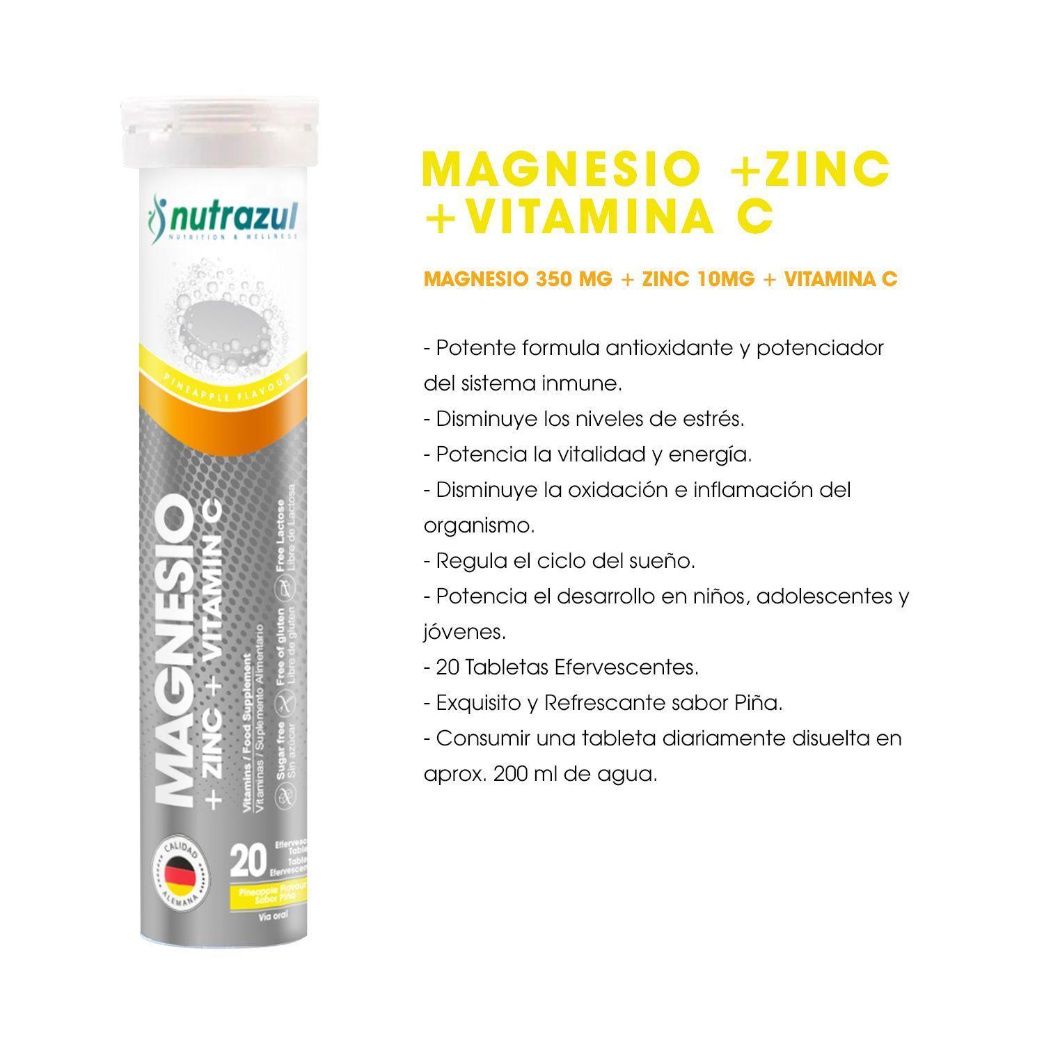 Magnesio 350 mg + Zinc 10 mg + Vit C - Pack 3 Unidades.-2