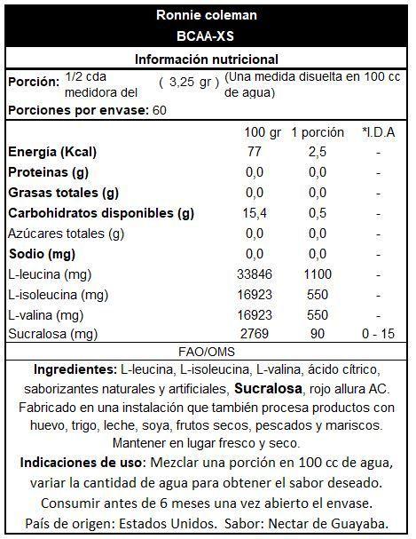 BCAA xs RONNIE COLEMAN – 30 serv. GUAVA-2