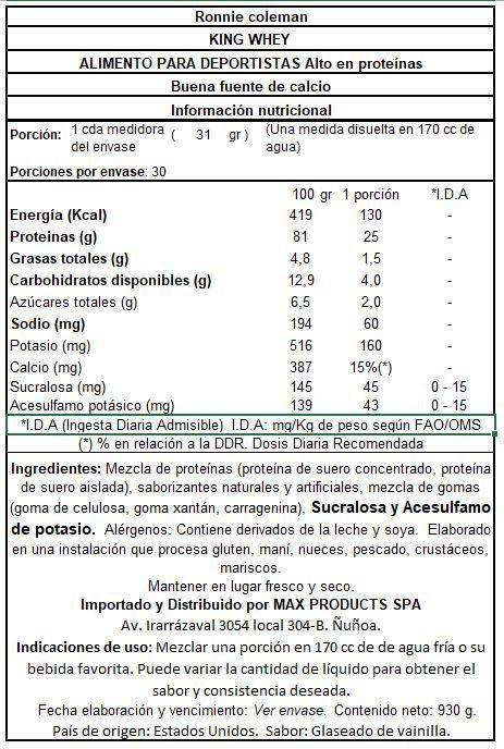 Proteína King Whey 2Lb | Ronnie Coleman-1