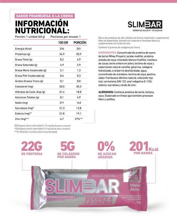 Display 12 Barritas de Proteína Slimbar 60g_ Berries a la Crema-2