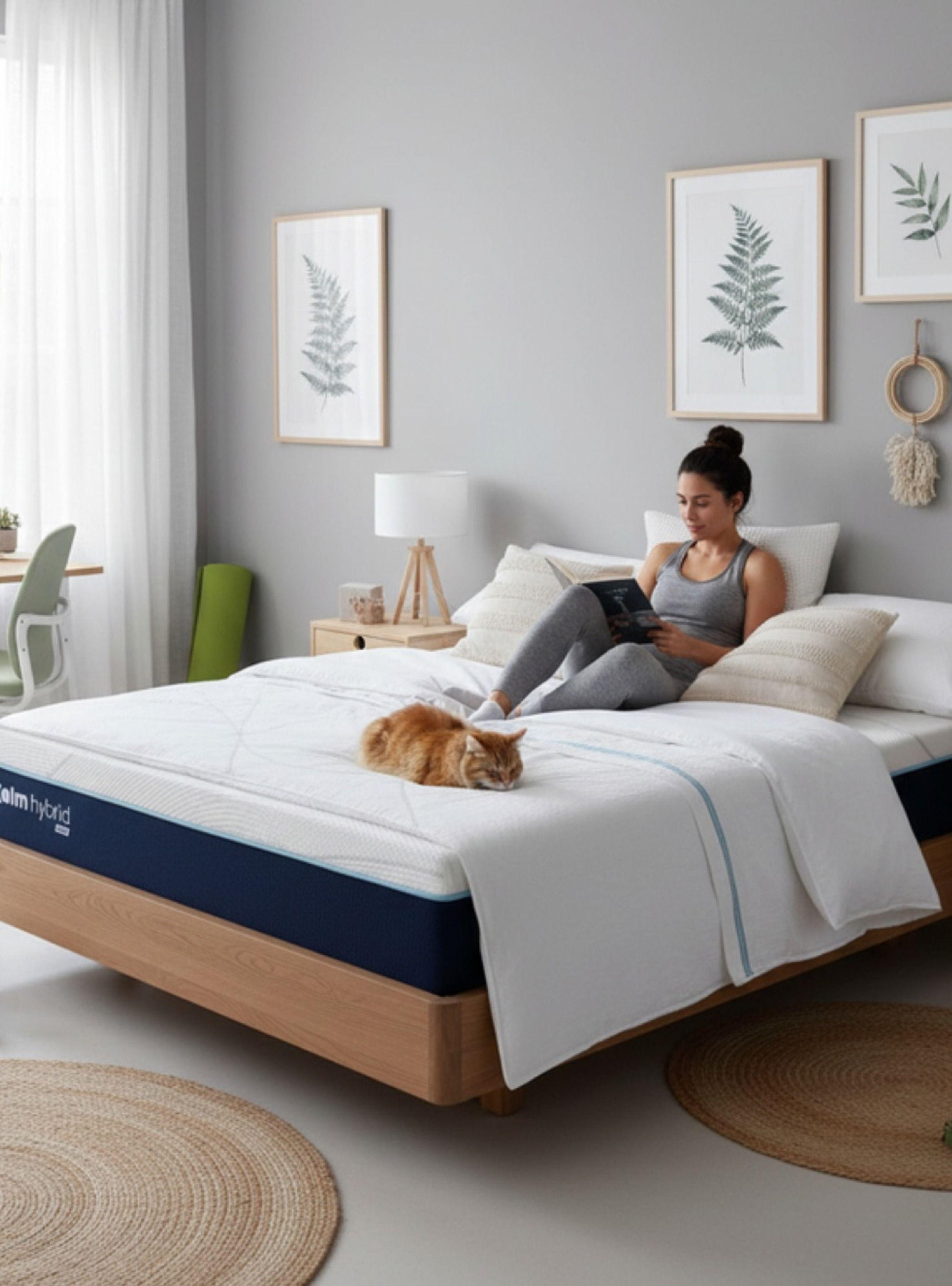 Combo Cama Calm NAGI Colchon UMI Hybrid Core 1 5 Plazas 105x190-2