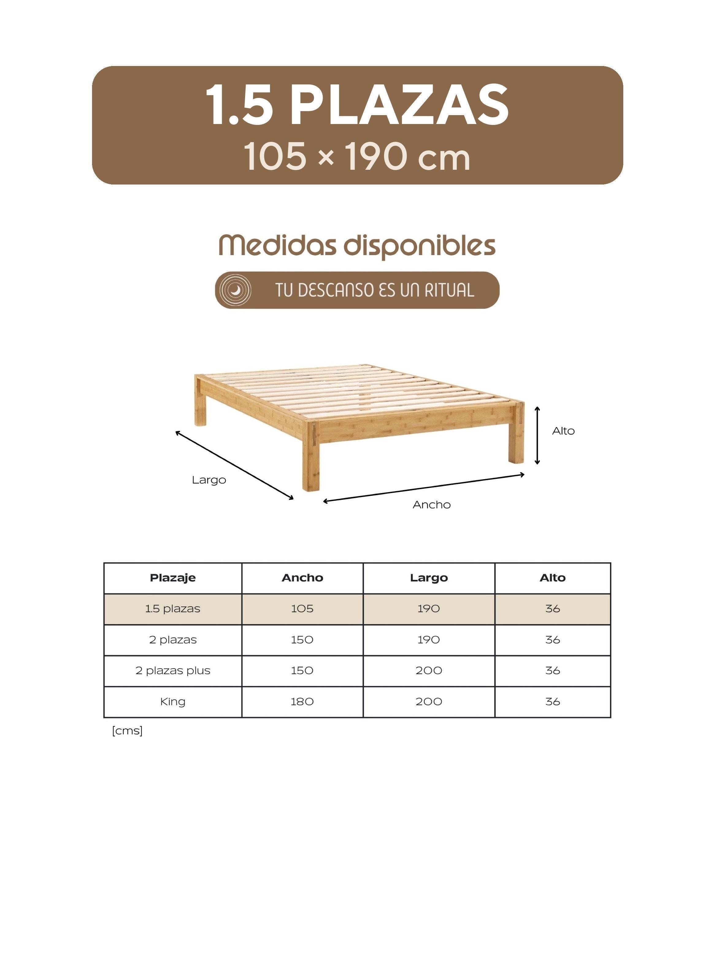 Base de Cama Calm NAGI Plaza y Media 105x190 cm-6