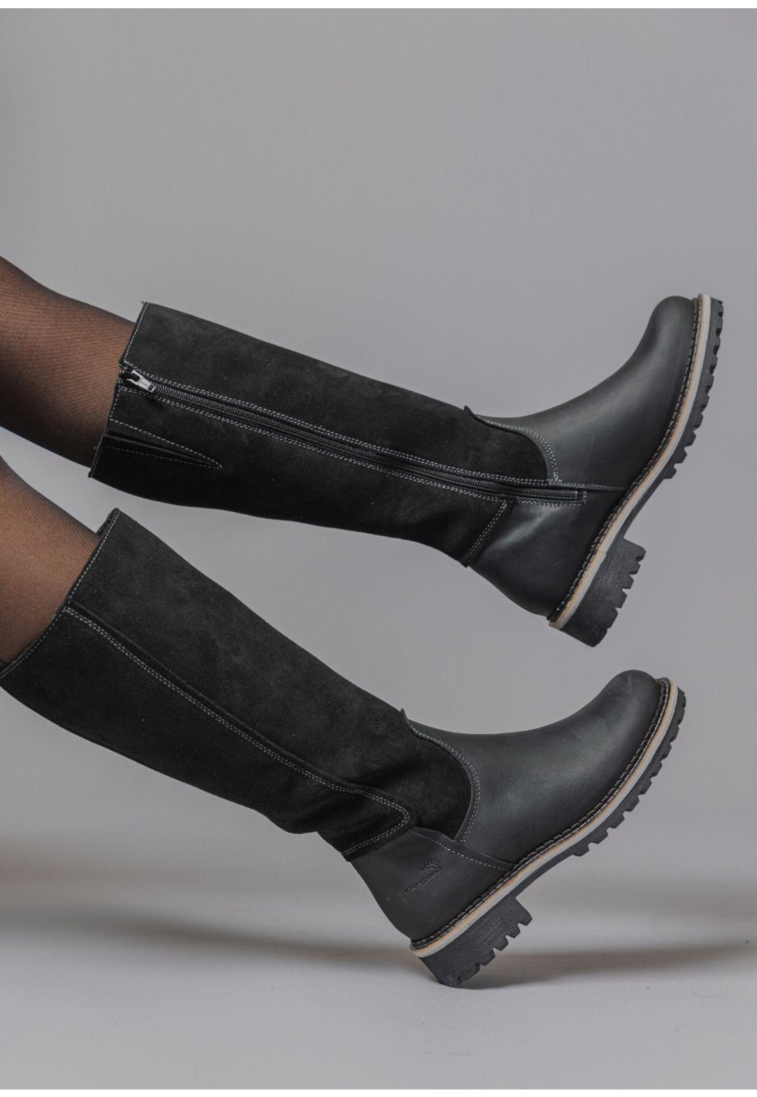 Bota Cuero Calista Negro-2
