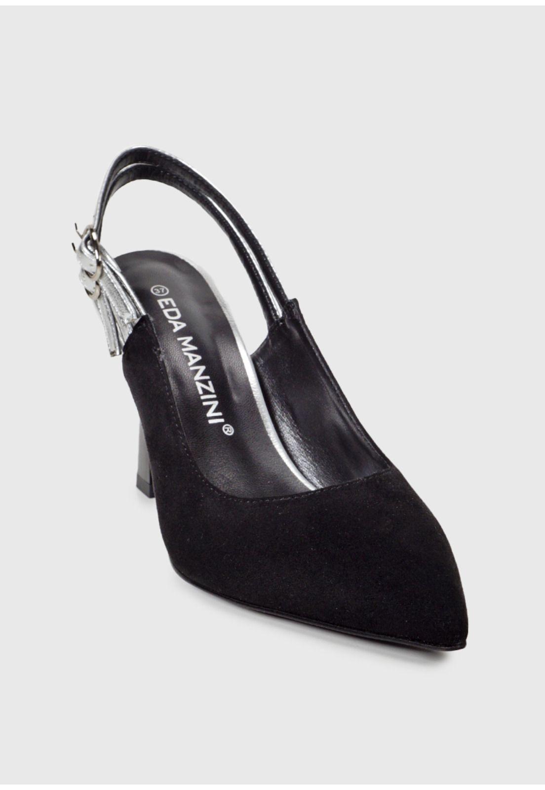 Sandalia Bernabella Negro Plata-5