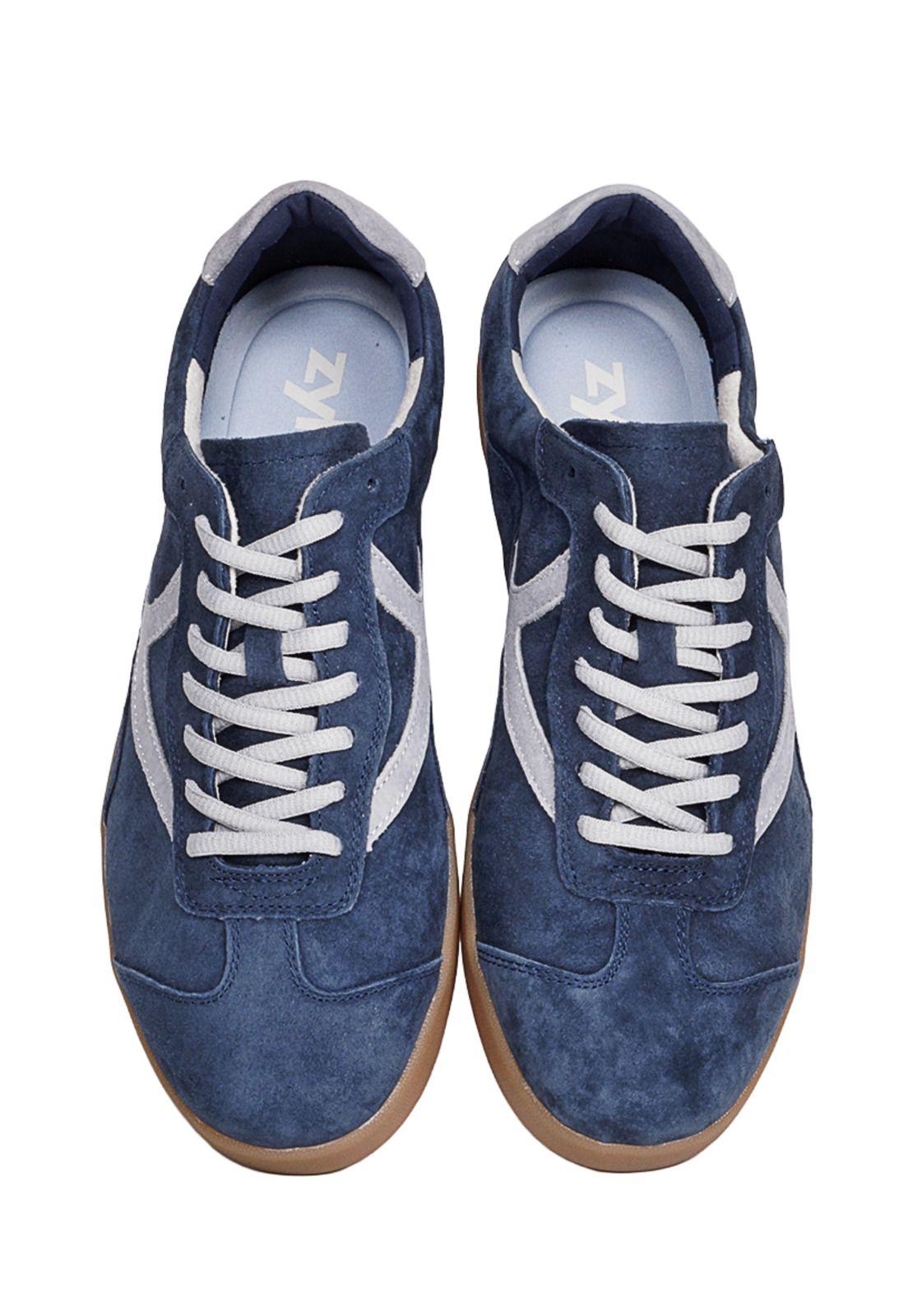 Zapatilla Cuero Urbana Albert Azul-2