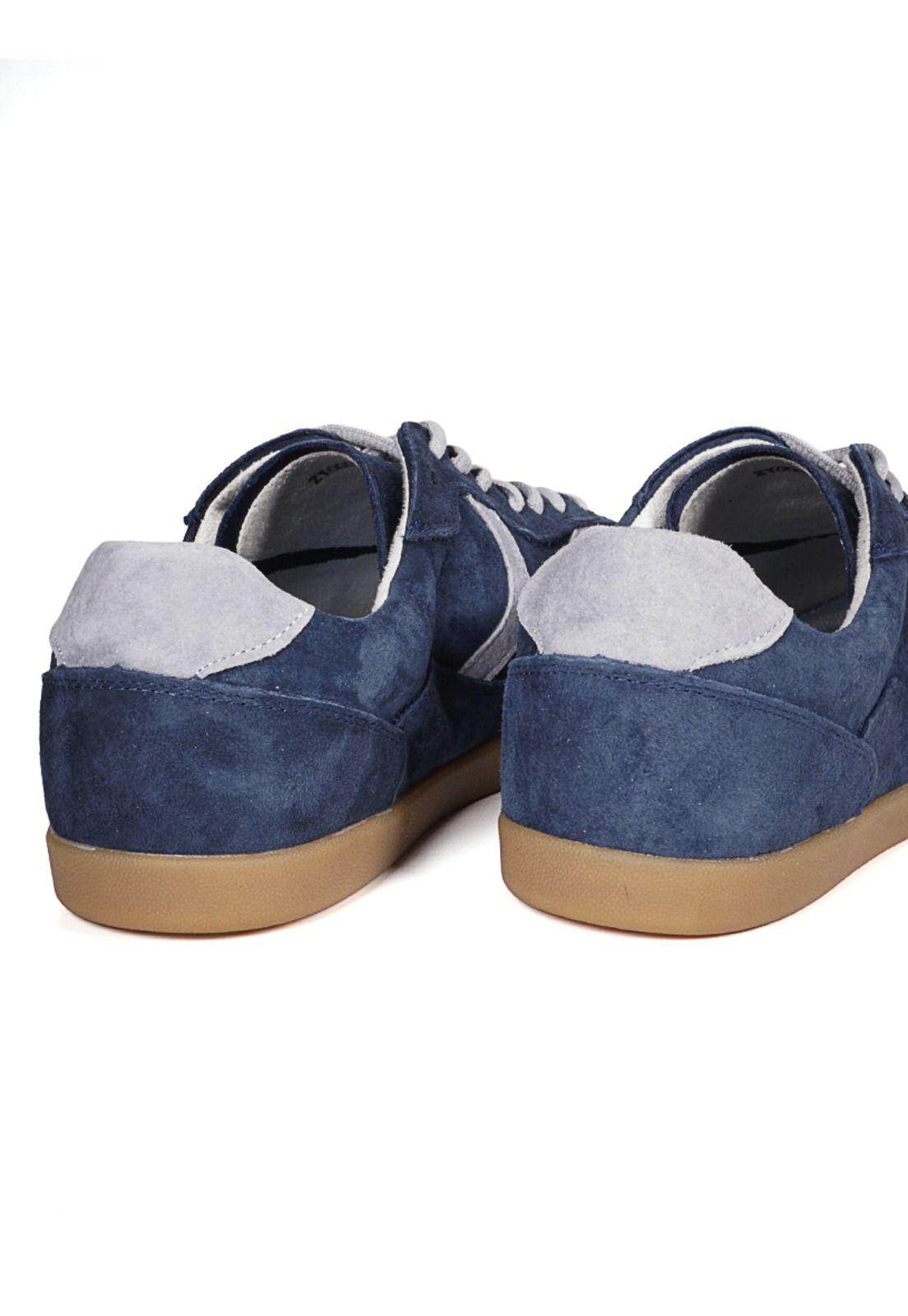 Zapatilla Cuero Urbana Albert Azul-5