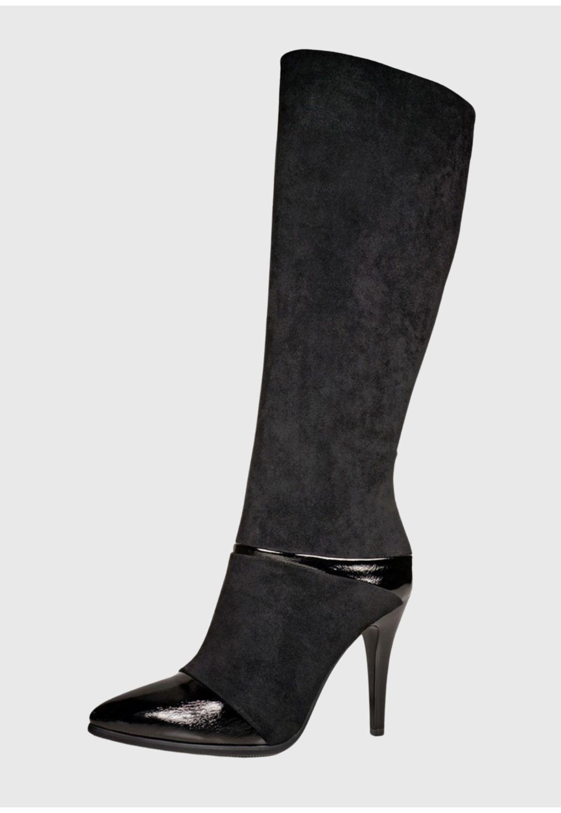 Bota Mujer Haikou Negro Gamuza-1