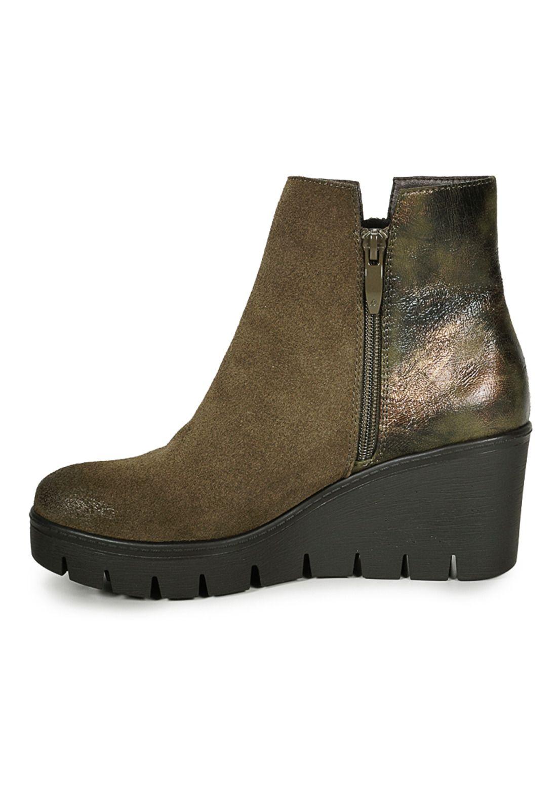 Botín Cuero Francina Verde-2