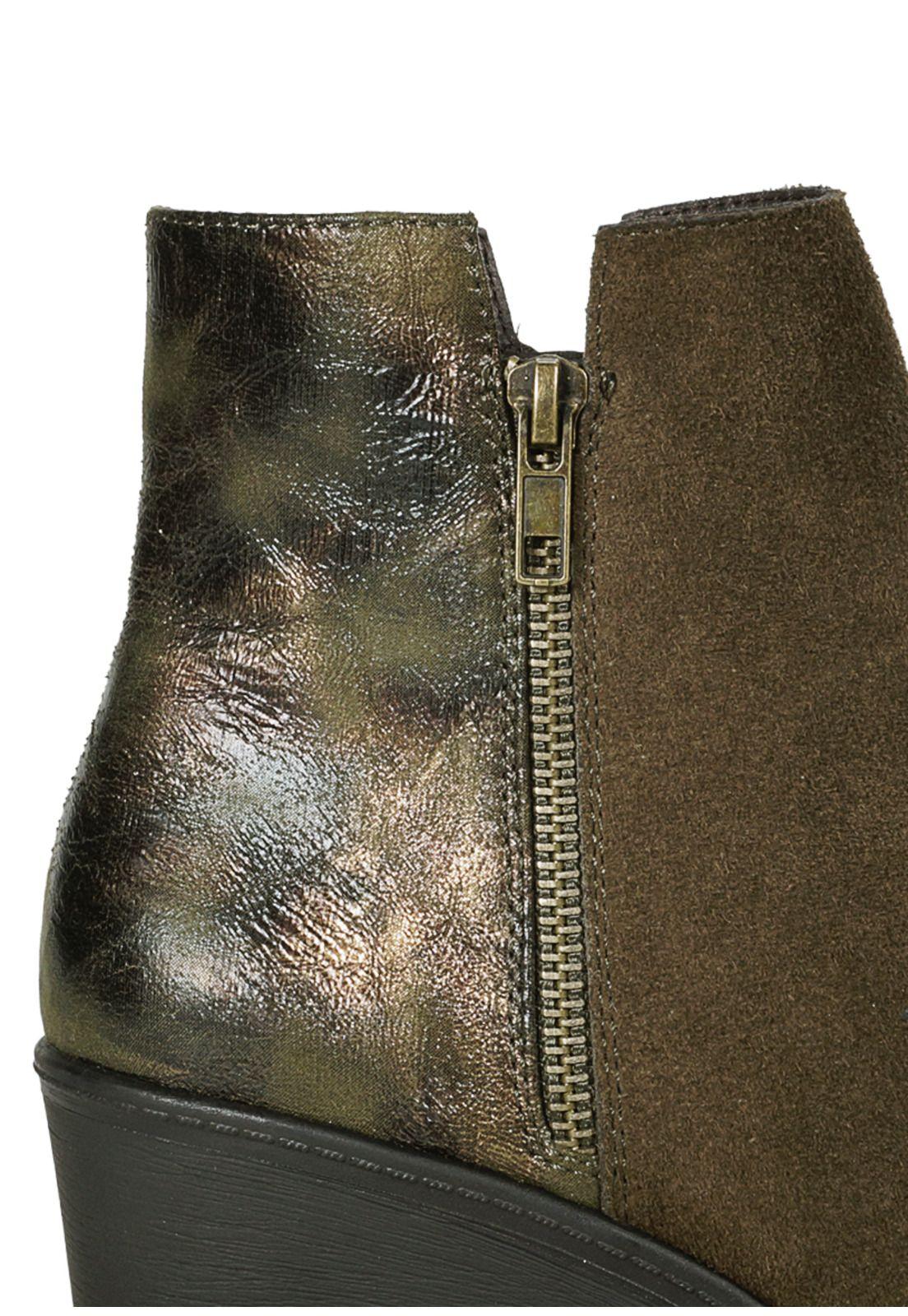 Botín Cuero Francina Verde-3