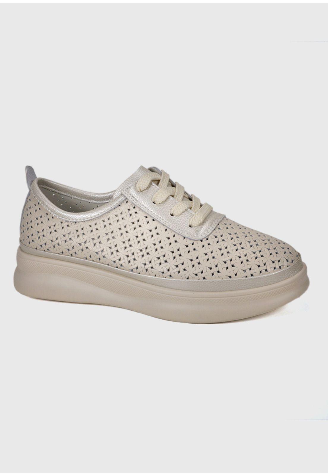 Zapatilla Cuero Jenara Beige-0
