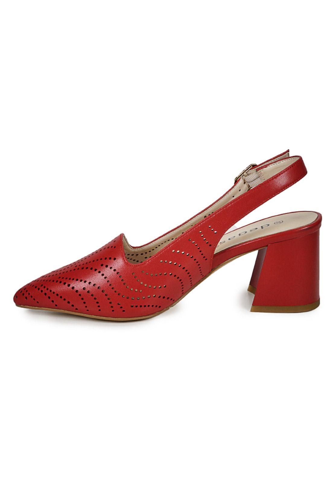 Zapato Cuero Adaya Rojo-4