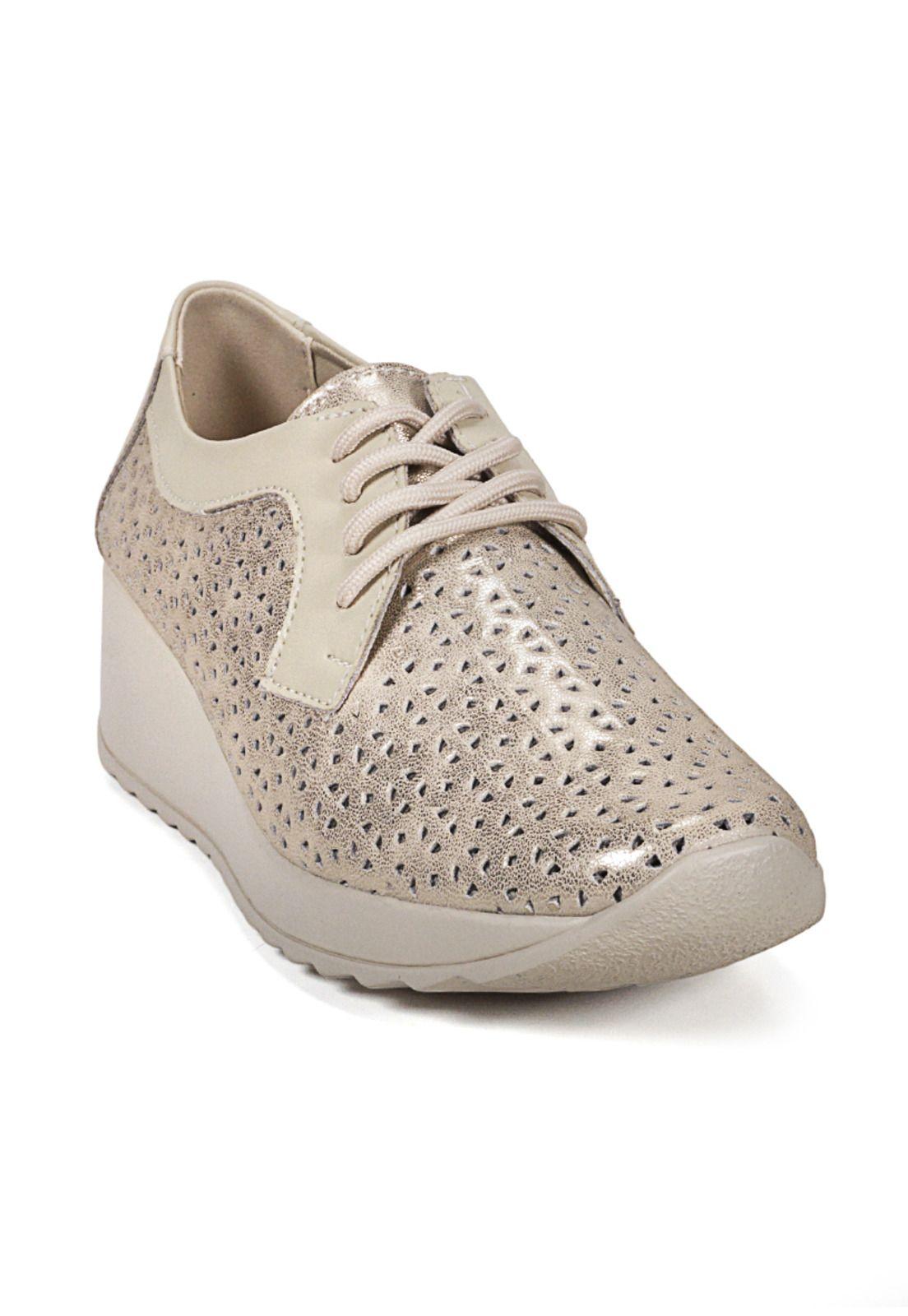 Zapatilla Cuero Geraldinas Dorado-3
