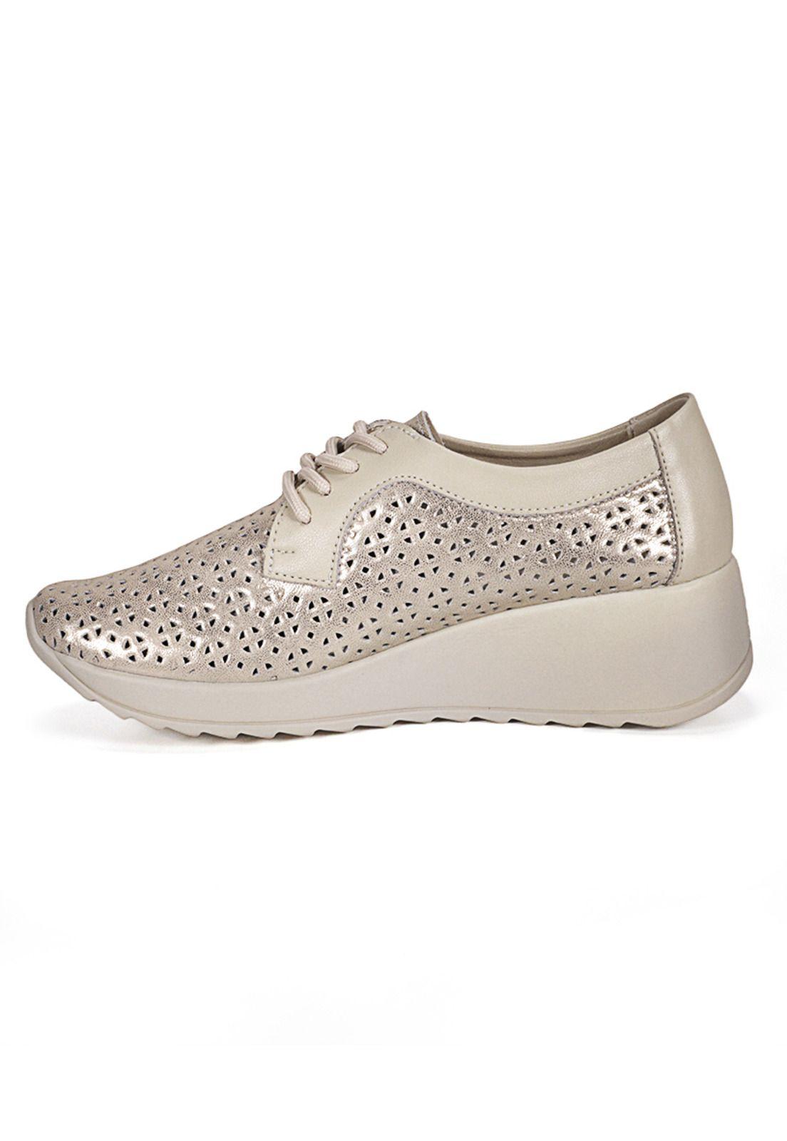 Zapatilla Cuero Geraldinas Dorado-4