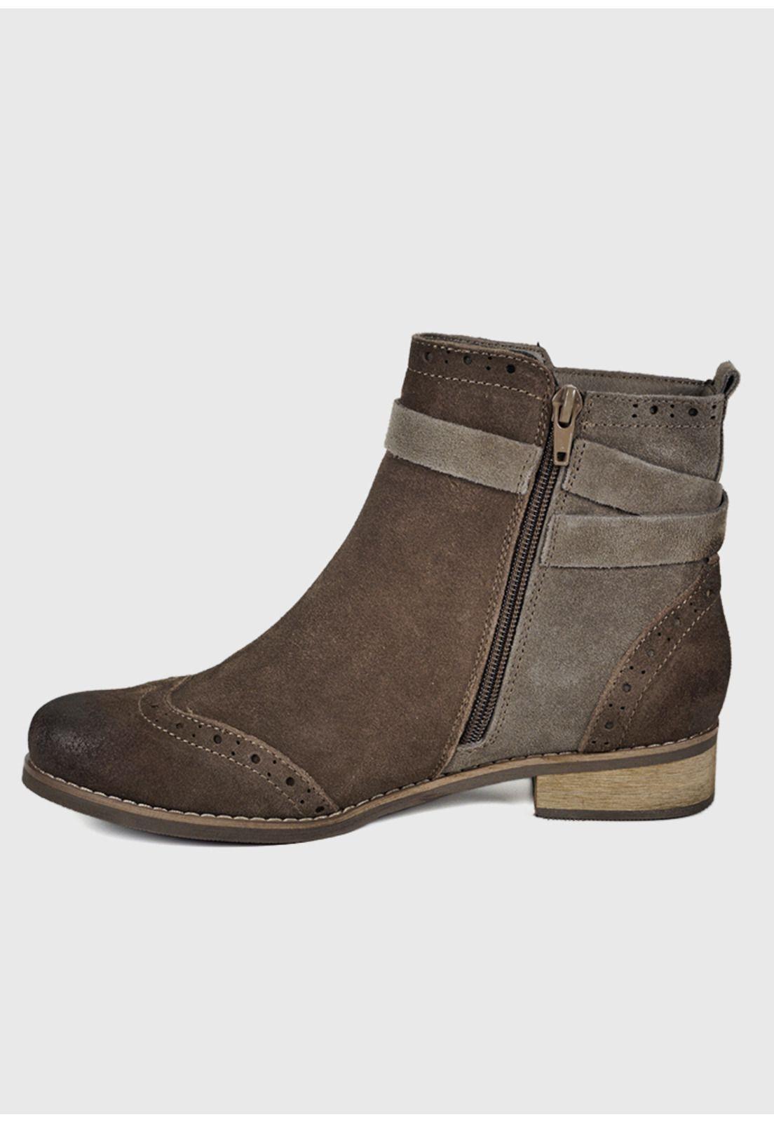 Botín Cuero Antigona Taupe-5