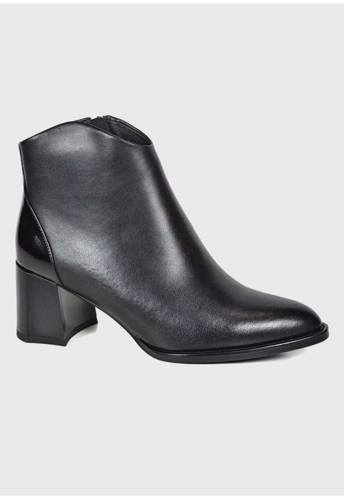 Botín Mujer Cuero Malka Negro-4