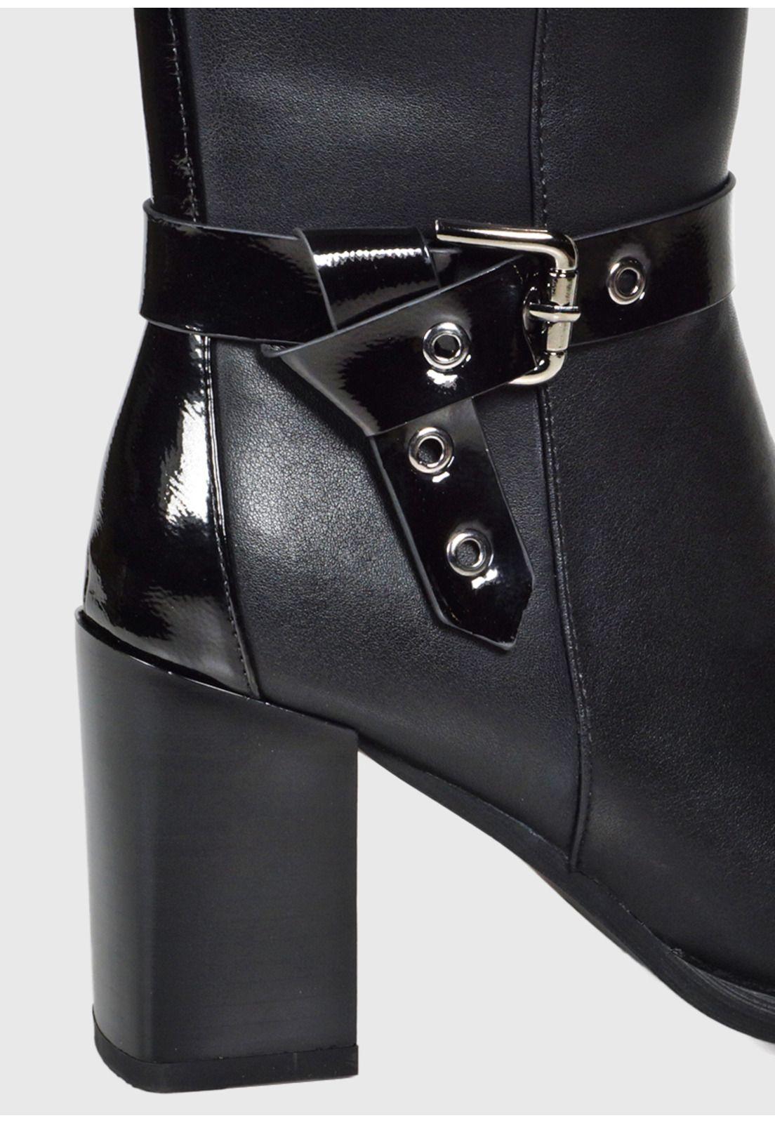 Bota Mujer Cuero Calistena Negro-7