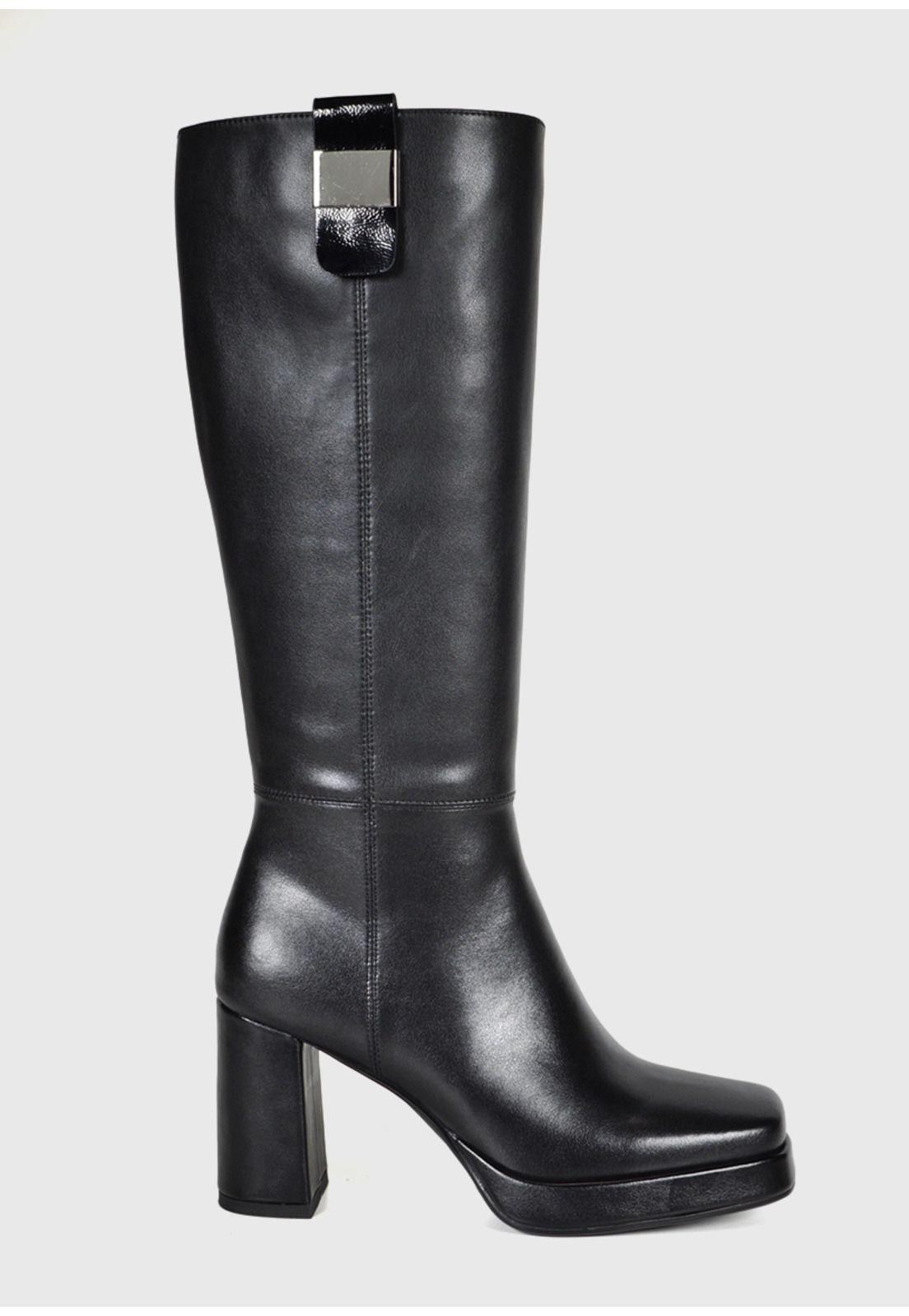 Bota Mujer Cuero Salvia Negro-3