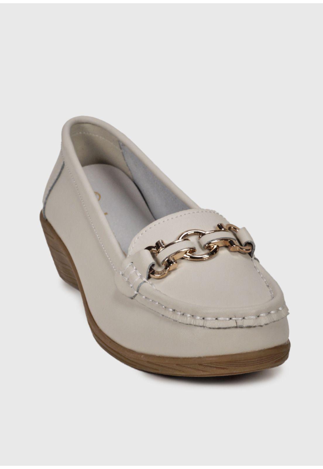 Mocasín Cuero Tanza Beige-4
