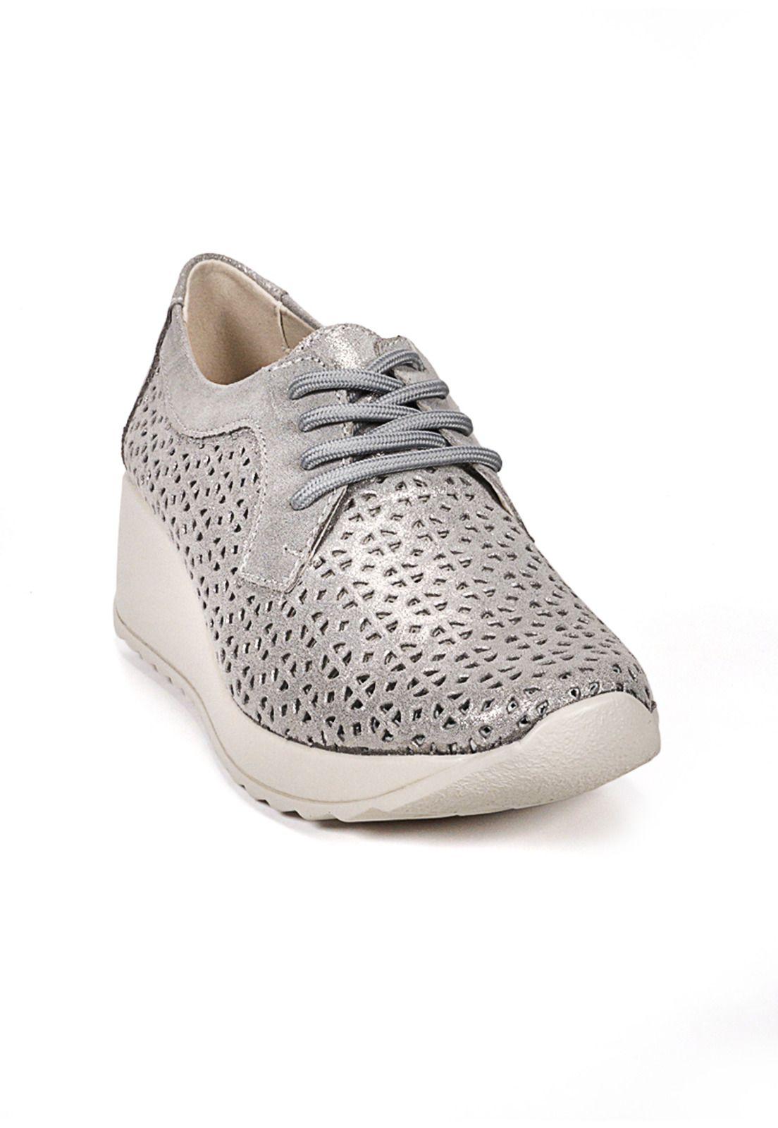 Zapatilla Cuero Geraldinas Plateado-4