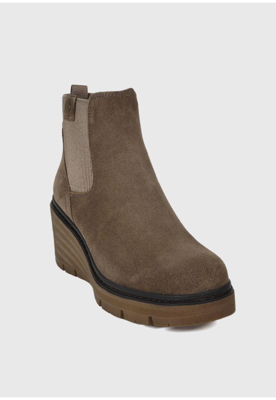 Botín Mujer Cuero Atteneri Taupe-3