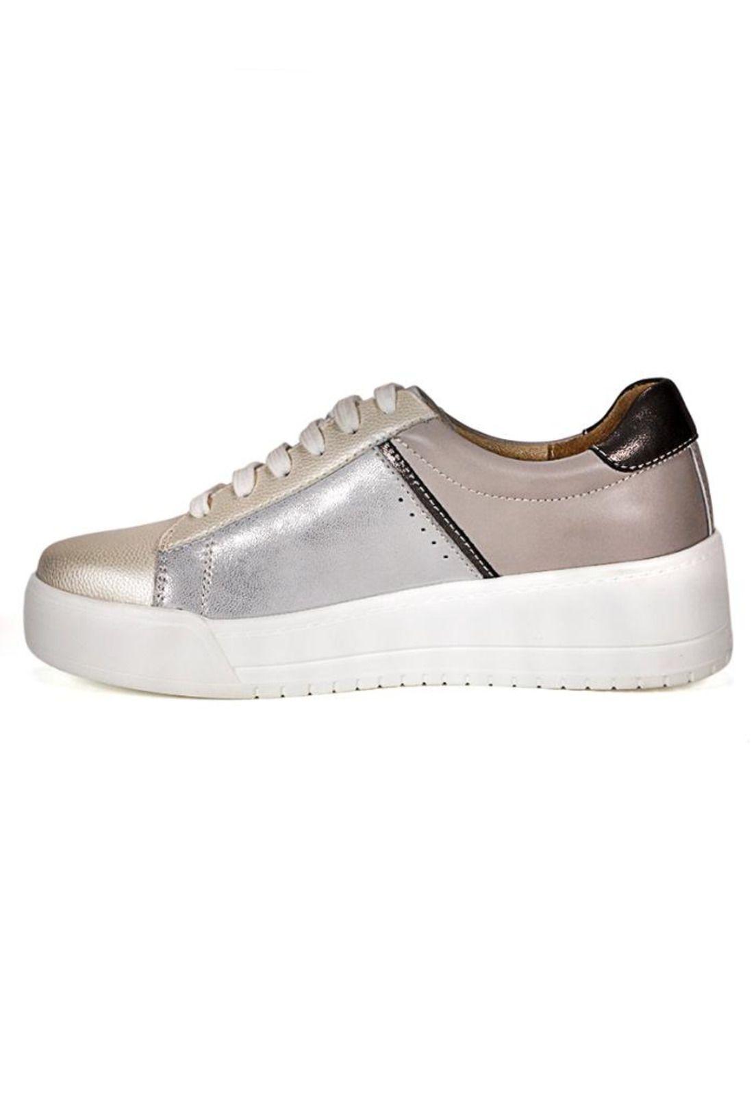Zapatilla Cuero Bora Plateado-2