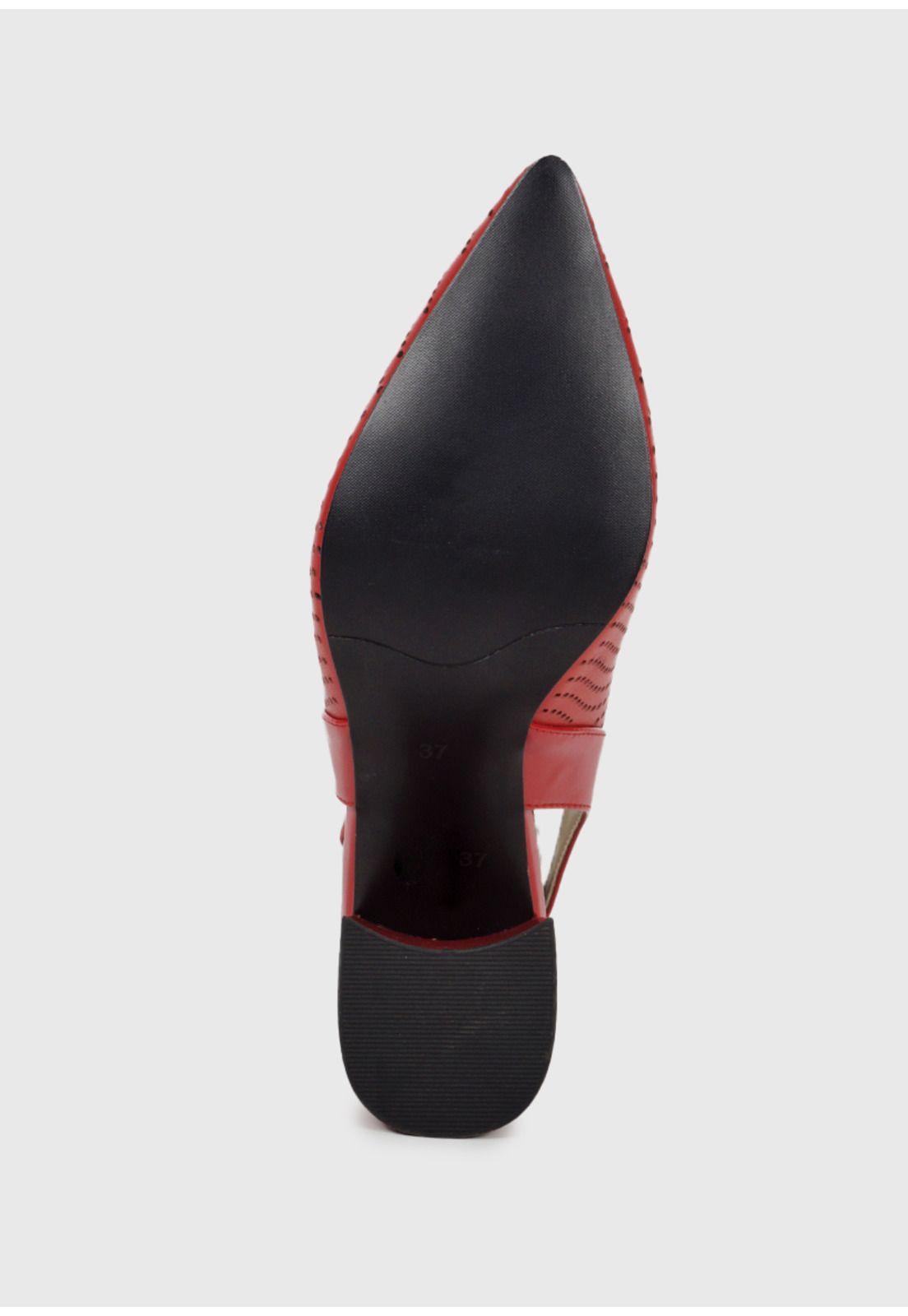 Sandalia Cuero Cecile Rojo-5