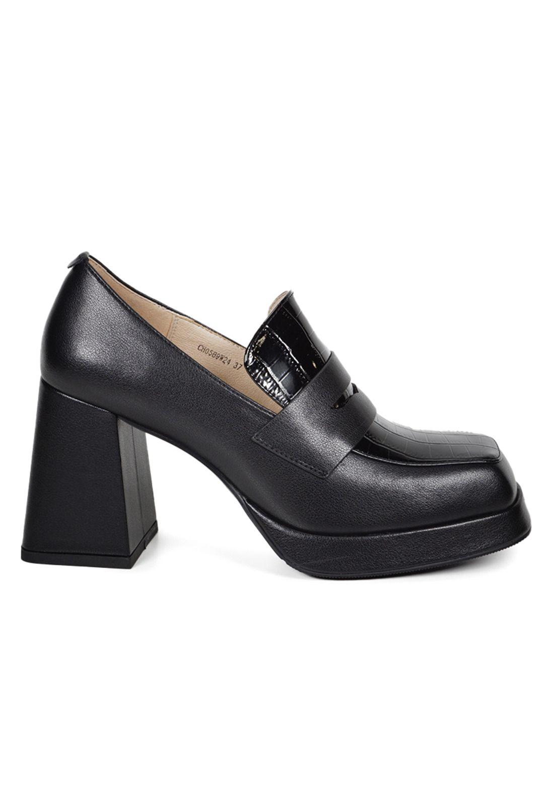 Zapato Cuero Zanila Negro-0