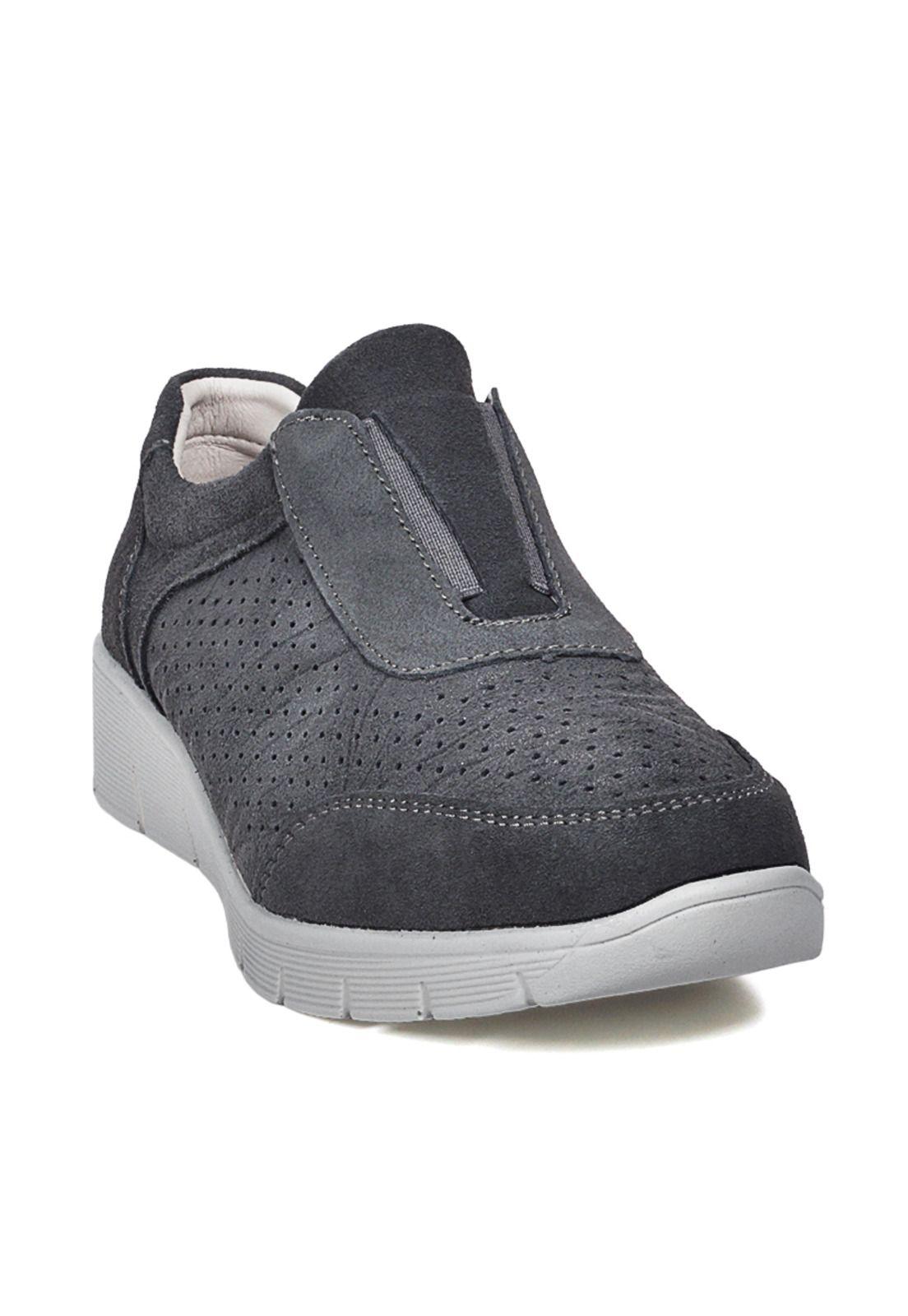 Zapatilla Cuero Mercuria Gris Oscuro-2