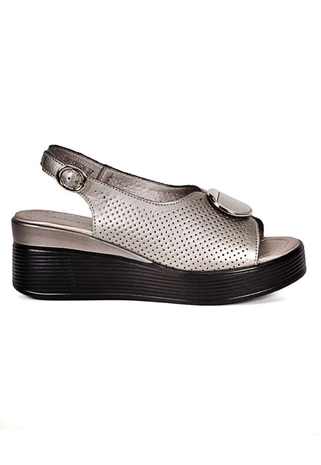 Sandalia Cuero Ayana Plateado-1