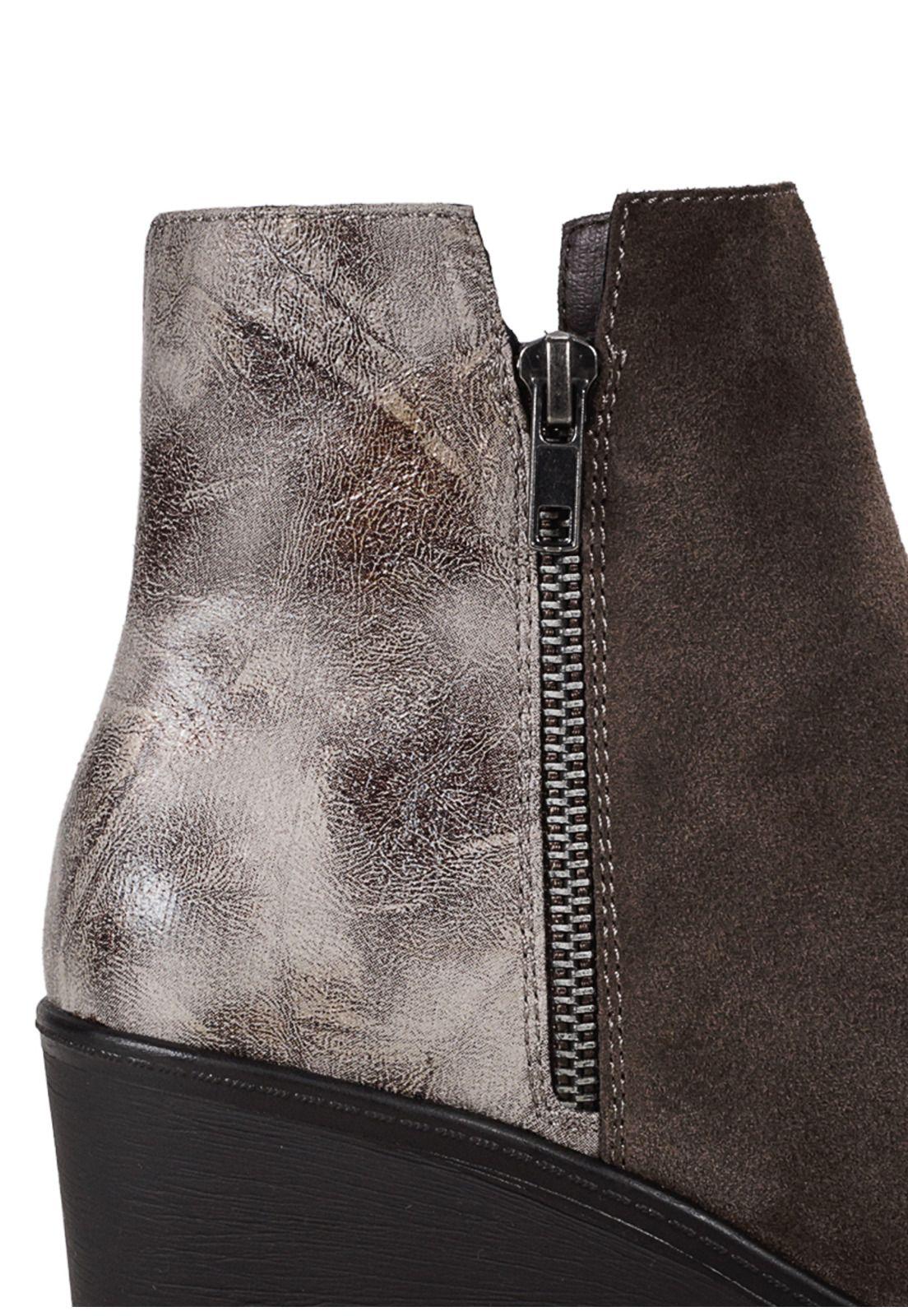 Botín Cuero Francina Gris-3