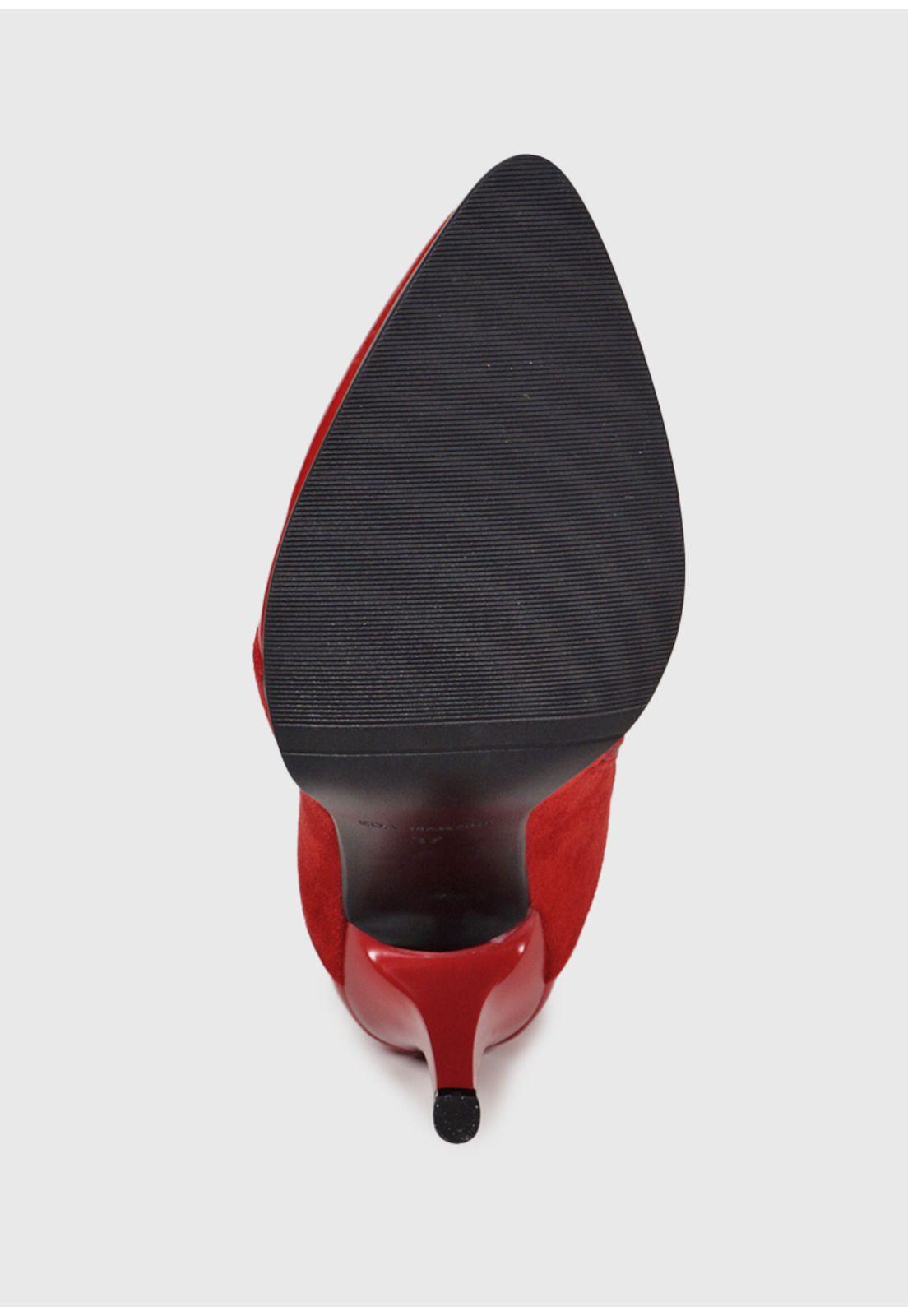 Bota Mujer Haikou Rojo Gamuza-5
