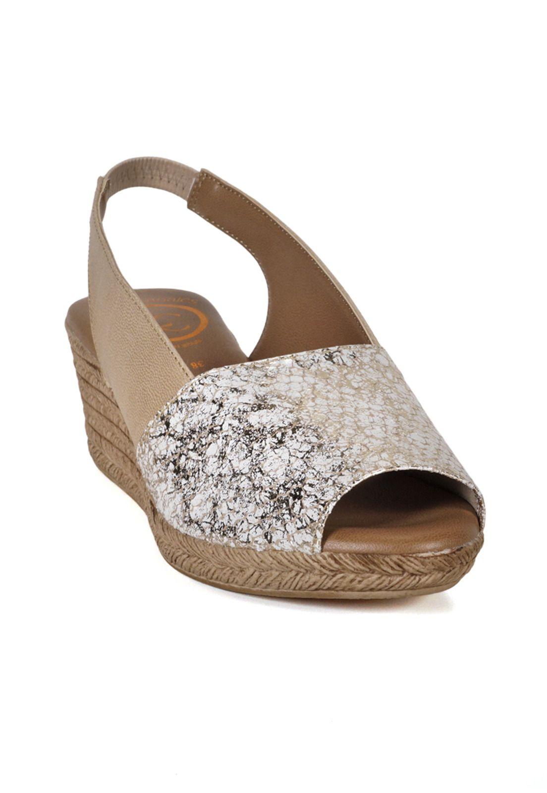 Sandalia Cuero Susanne Beige Croco-4