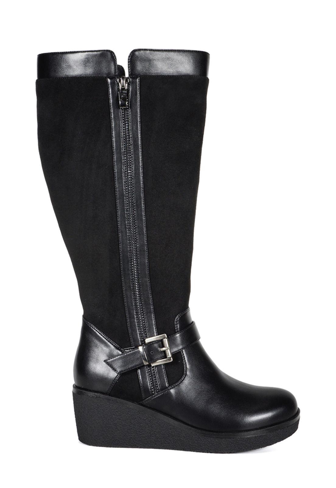 Bota Mujer Alfia Negro Ancho XL-0
