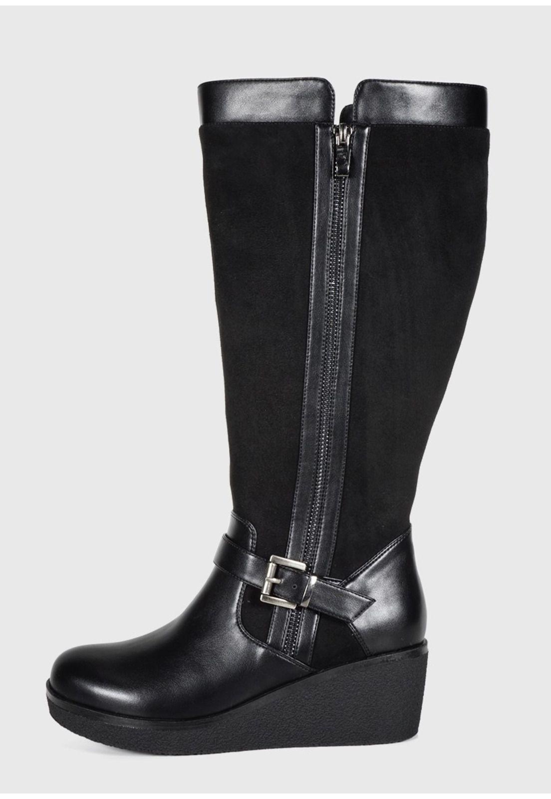 Bota Mujer Alfia Negro Ancho XL-1
