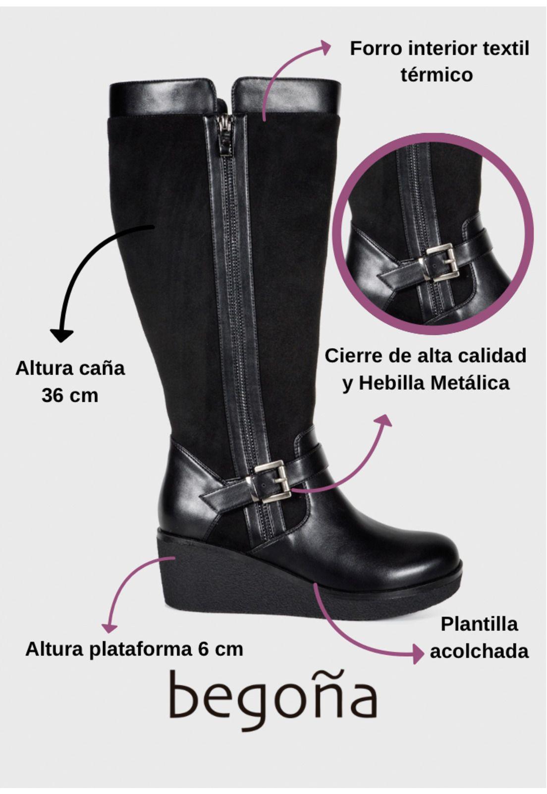 Bota Mujer Alfia Negro Ancho XL-2