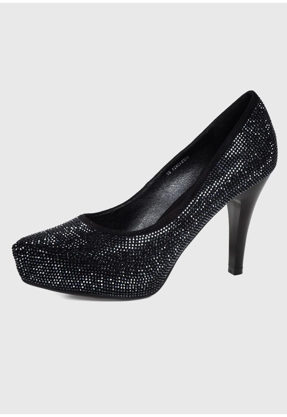 Zapato Candela Negro con brillos-2