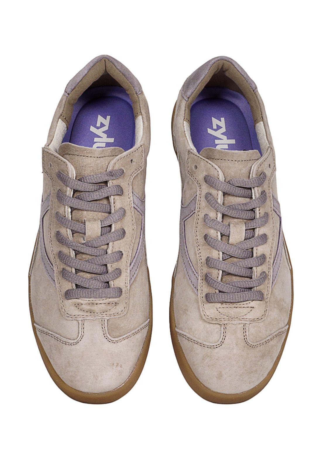 Zapatilla Cuero Urbana Amanda Beige-2