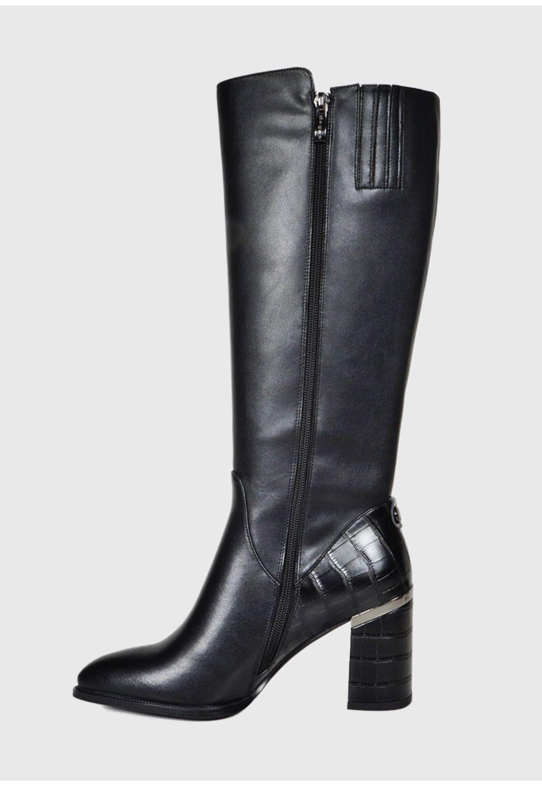 Bota Mujer Cuero Amarula Negro-5