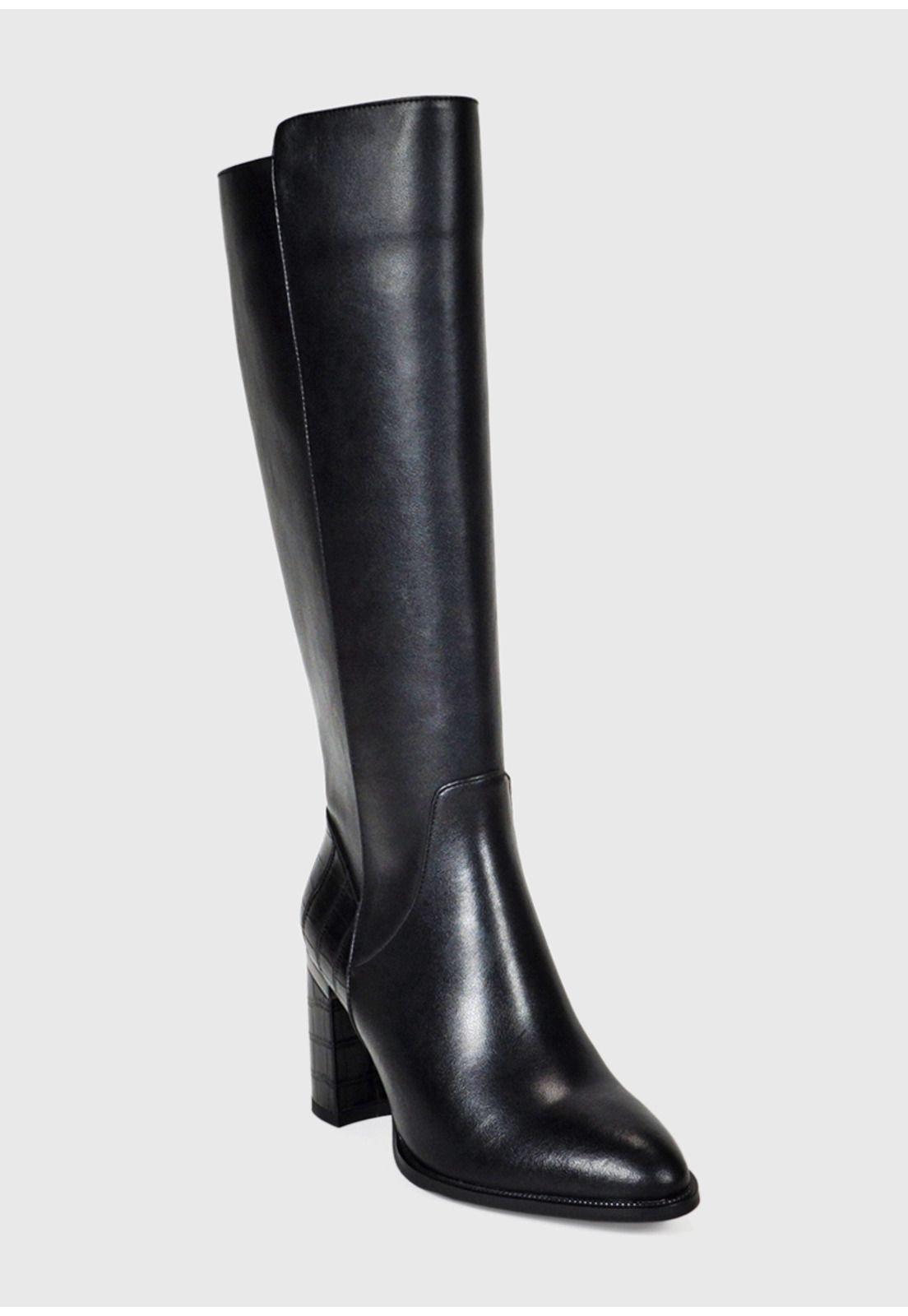 Bota Mujer Cuero Amarula Negro-4