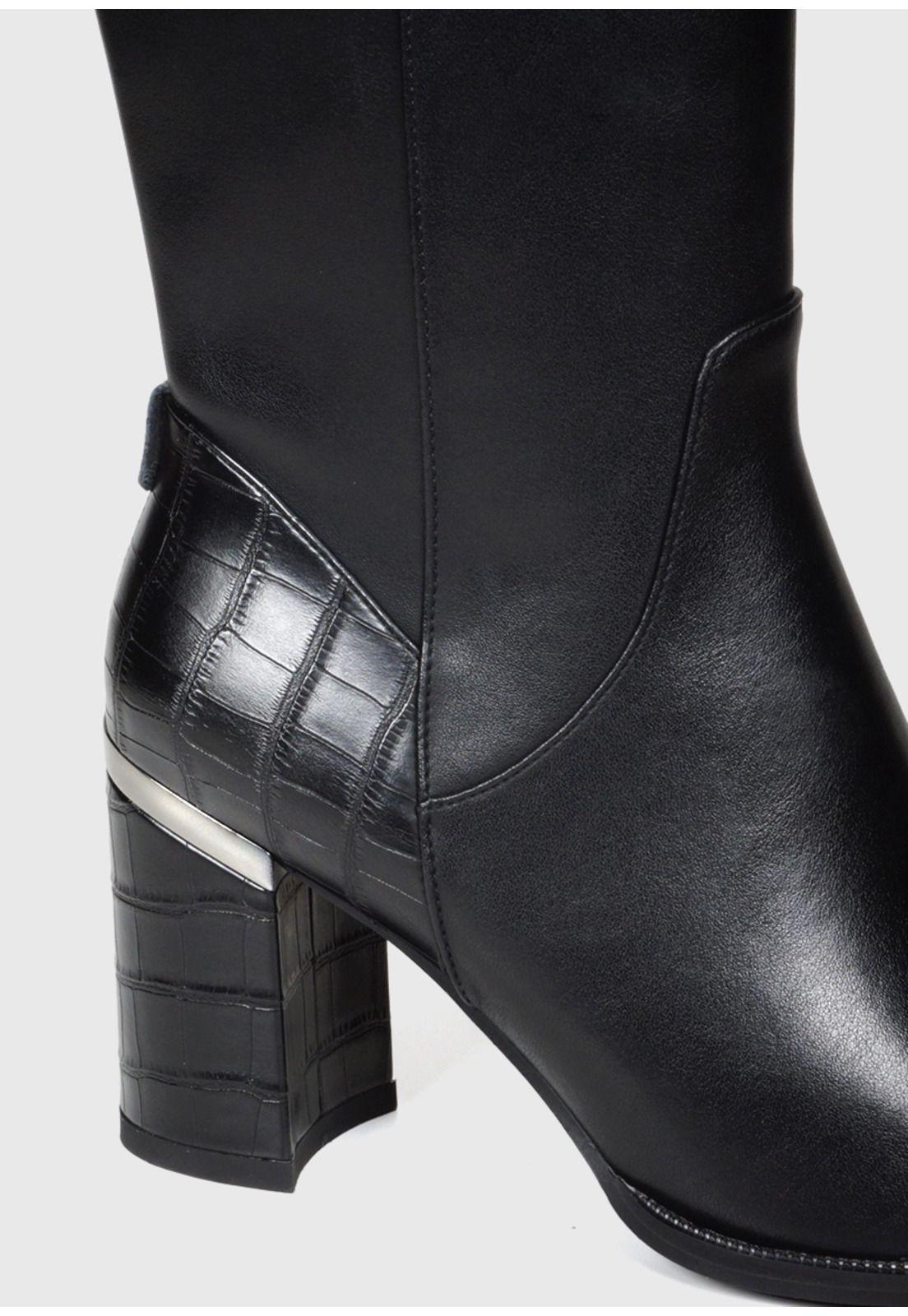 Bota Mujer Cuero Amarula Negro-7