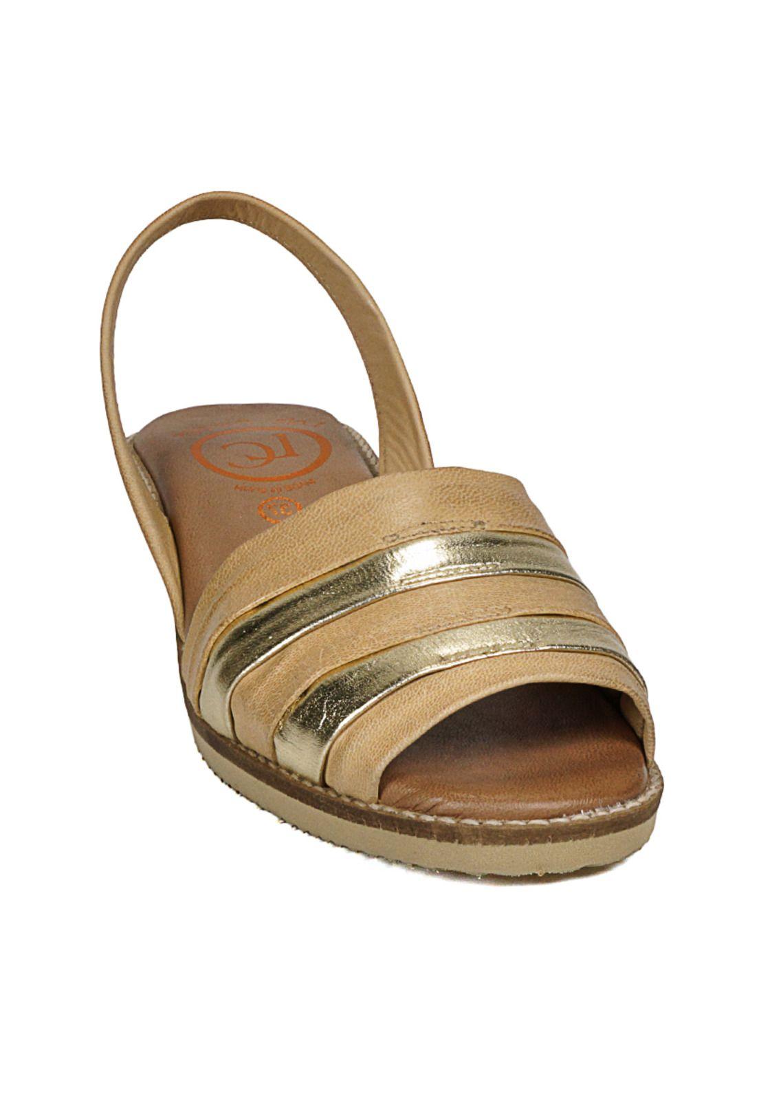 Sandalia Cuero Charmiane Camel Dorado-3