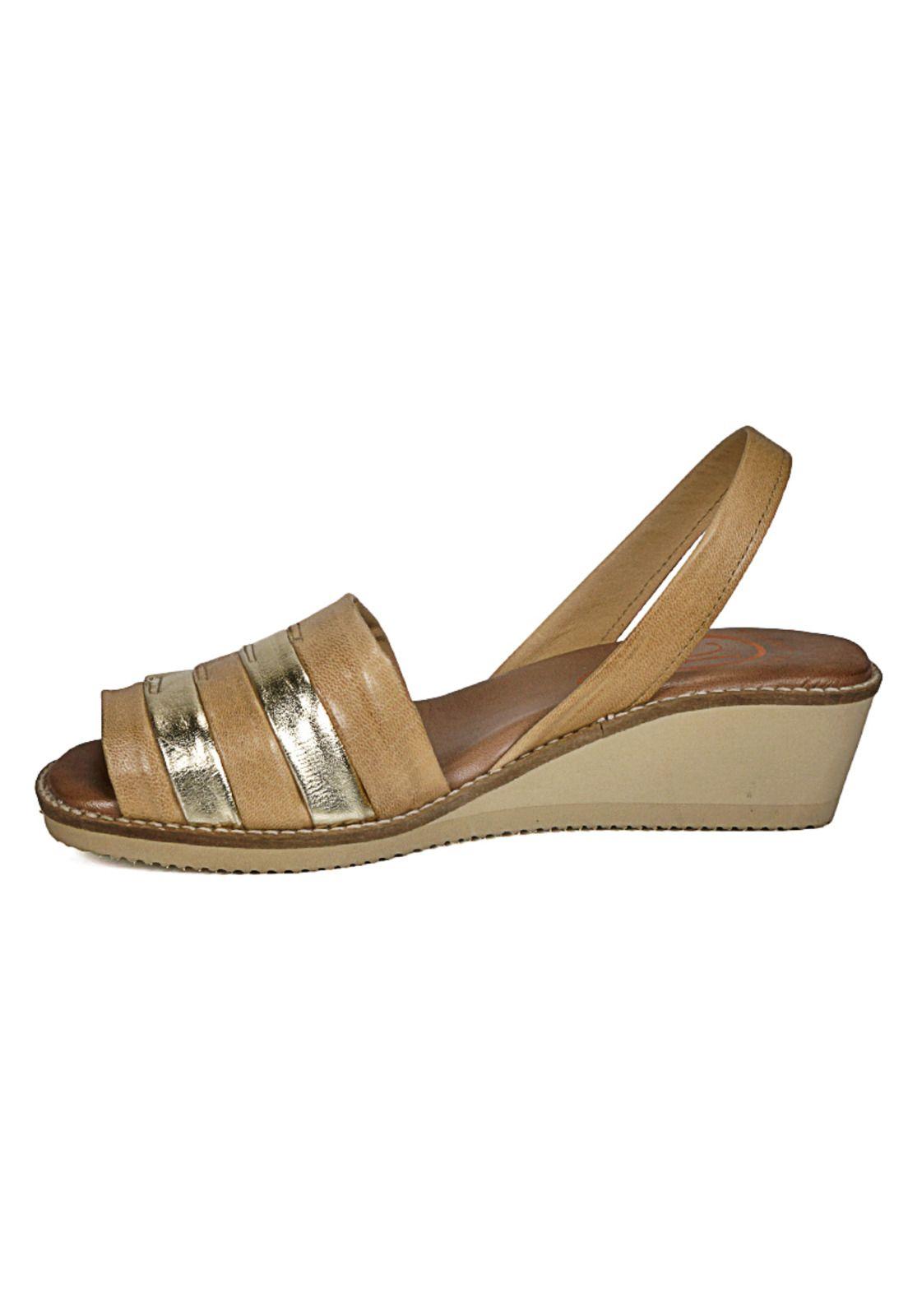 Sandalia Cuero Charmiane Camel Dorado-4