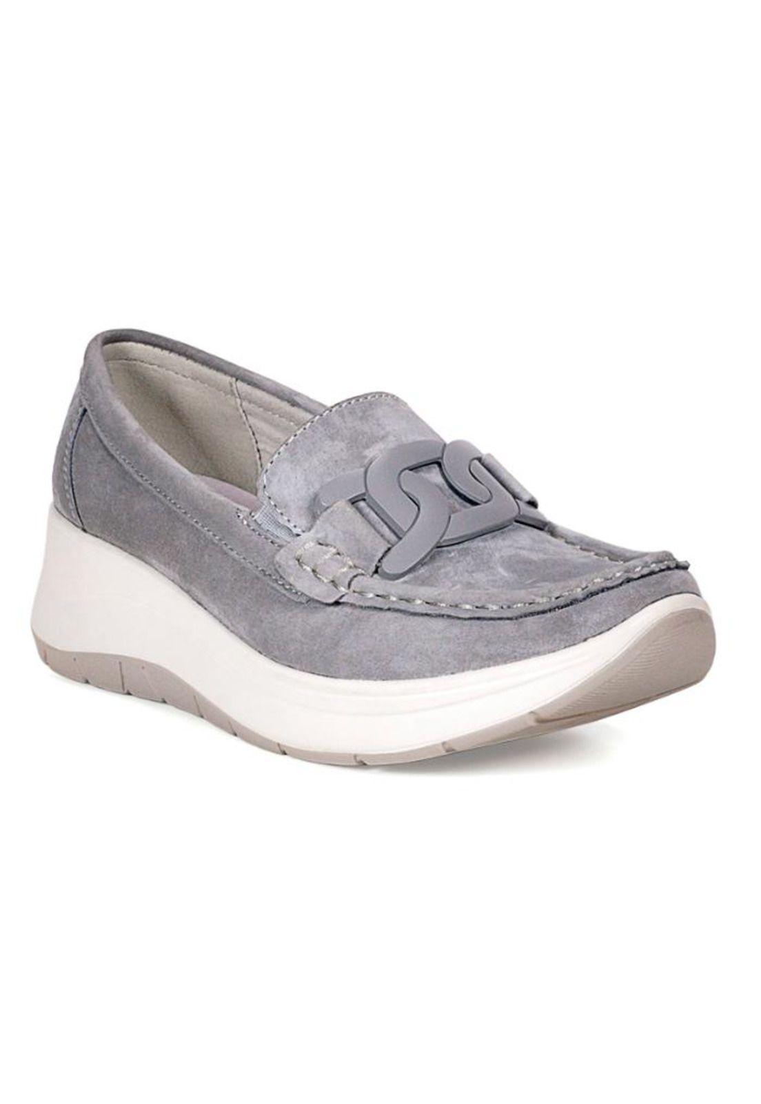 Mocasín Cuero Cecilia Gris-1