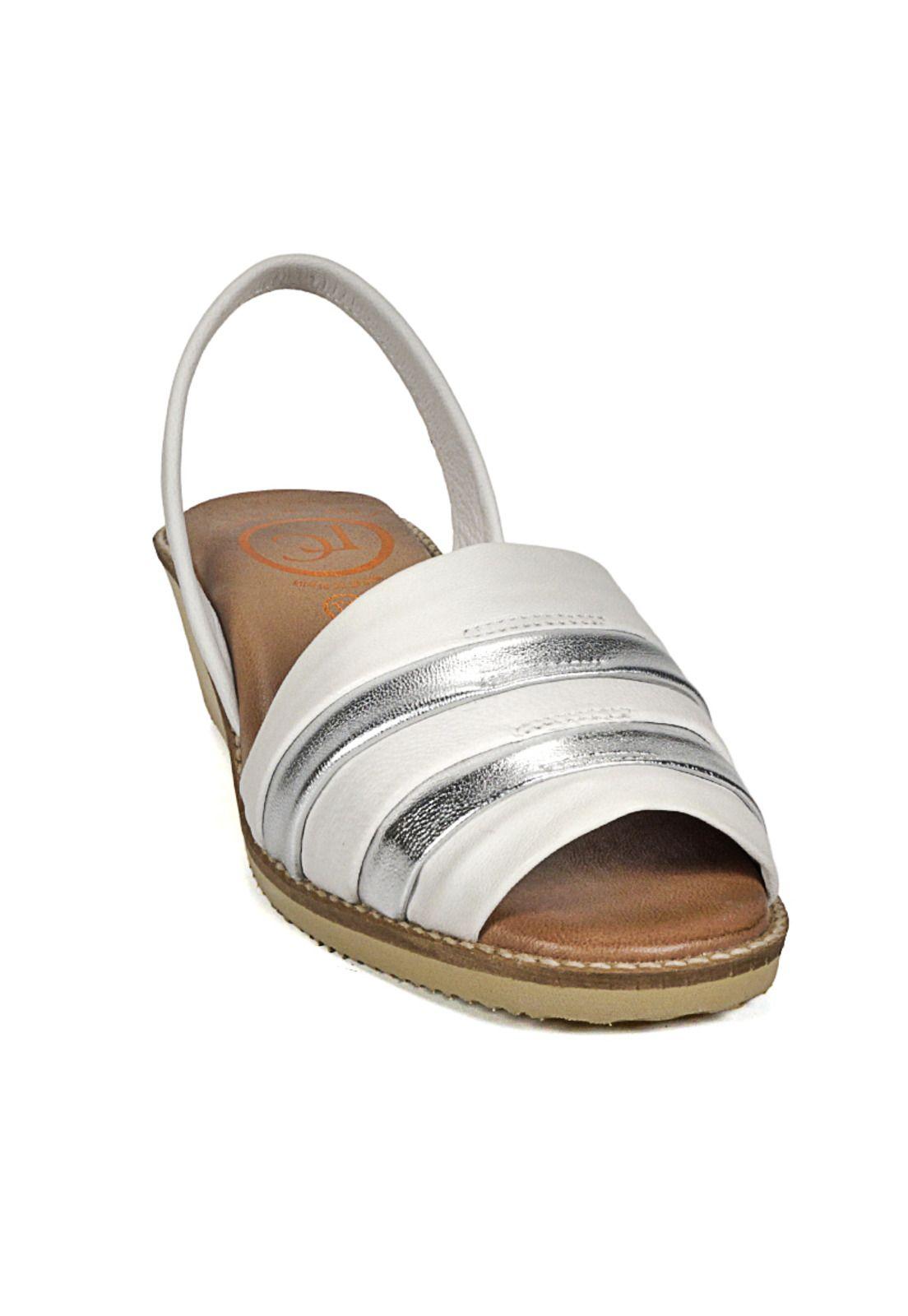 Sandalia Cuero Charmiane Blanco Plata-3