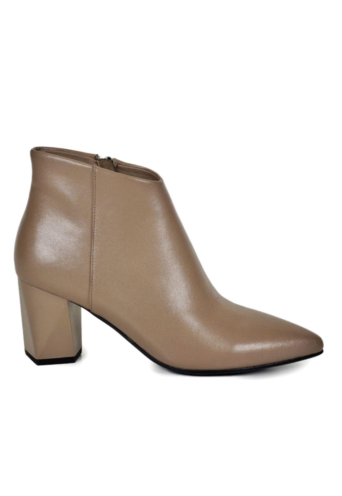 Botín Cuero Alfana Beige-0