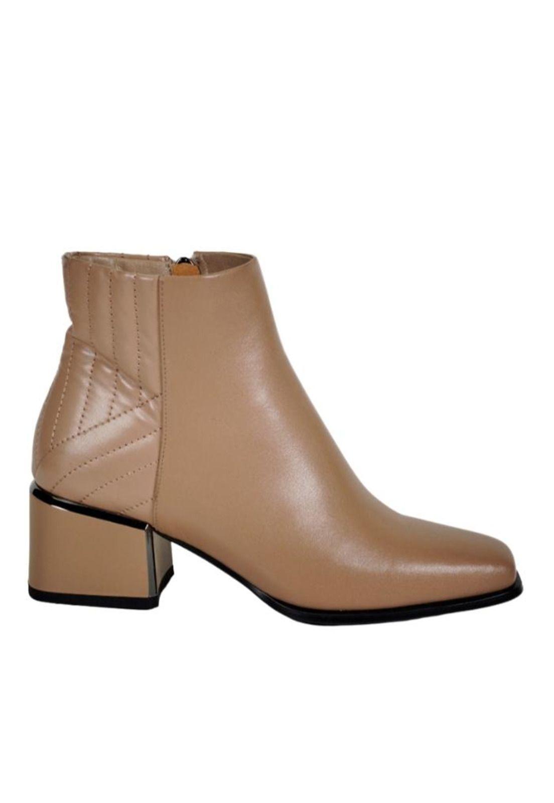 Botín Cuero Celín Beige-0