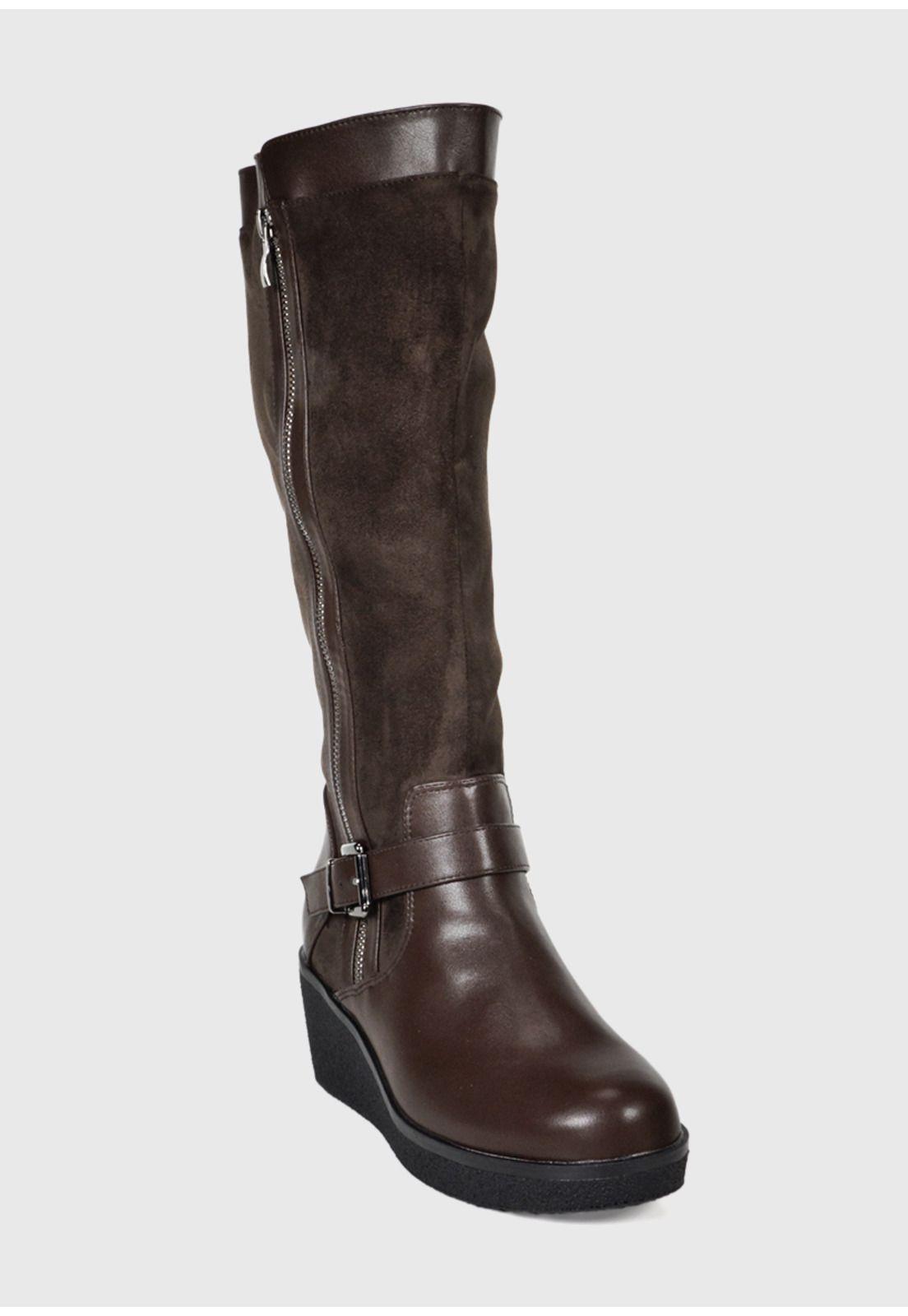 Bota Mujer Alfia Café Ancho XL-3